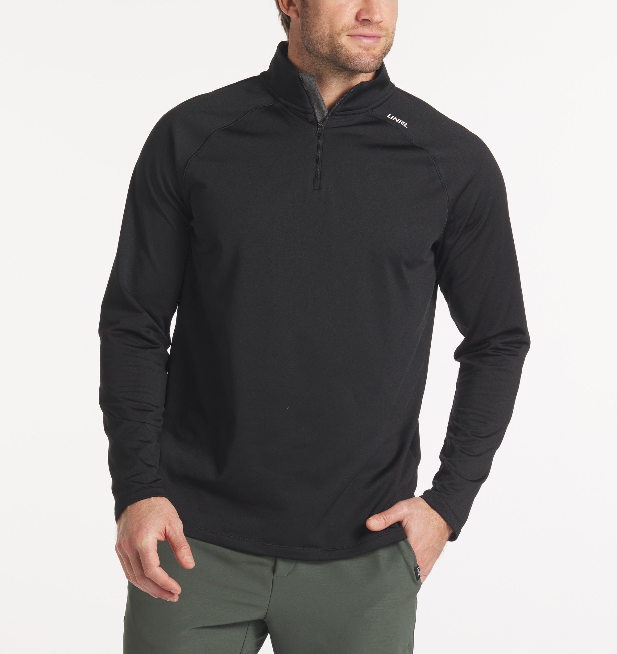 UNRL Interlock Quarter Zip Pullover - Men's Lightweight Performance Fleece Top for Running, Hiking & Outdoor Activities