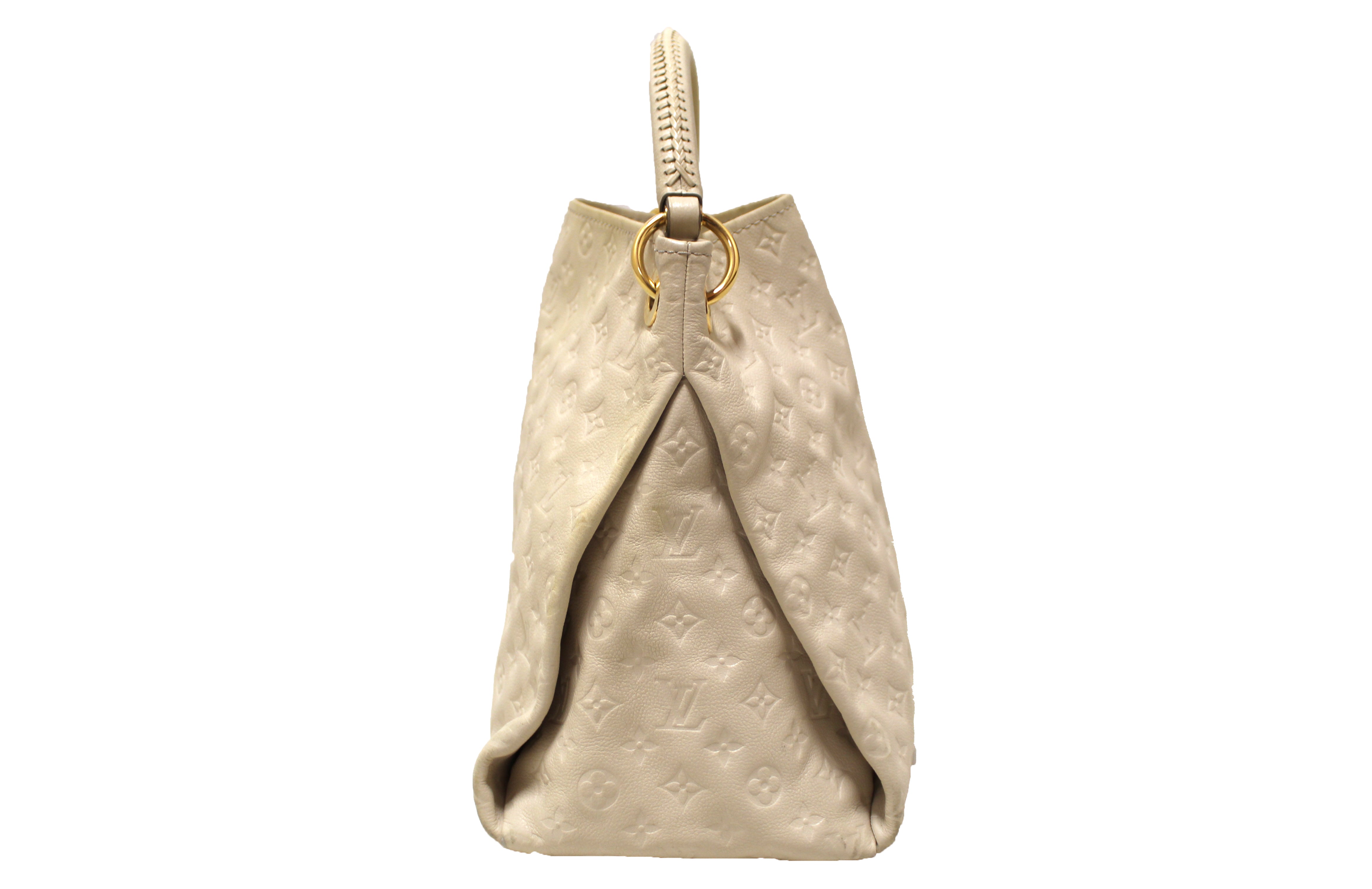 Authentic Louis Vuitton Beige Empreinte Leather Artsy MM Shoulder Tote Bag - Luxury Designer Handbag for Women, Perfect for Work, Travel & Everyday Use