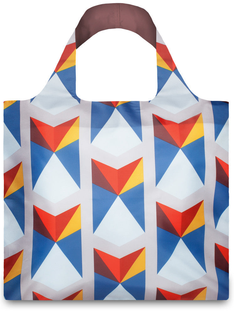 LOQI GEOMETRIC Collection Tote Bag - Stylish Reusable Shopping Bag for Women & Men - Perfect for Groceries, Beach, Travel & Work (Eco-Friendly Foldable Design)