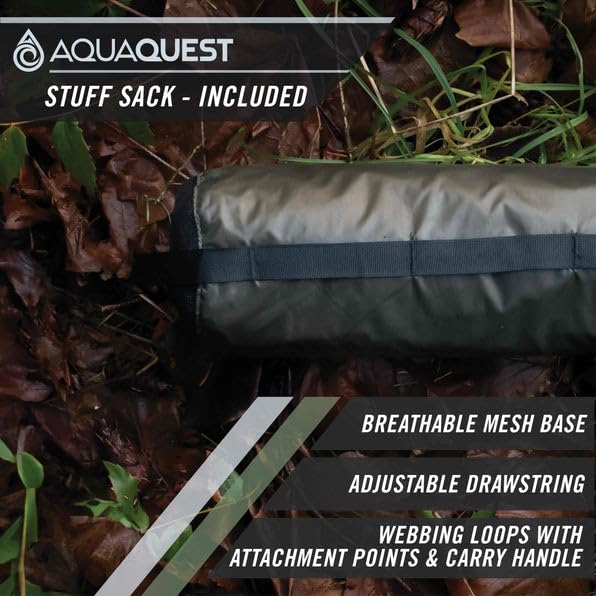 AquaQuest Safari Waterproof Camping Tarp - Ultra Lightweight & Durable Rain Fly Shelter for Hiking, Backpacking, Hammock - Perfect for Outdoor Adventures, Emergency Shelter & All-Weather Protection