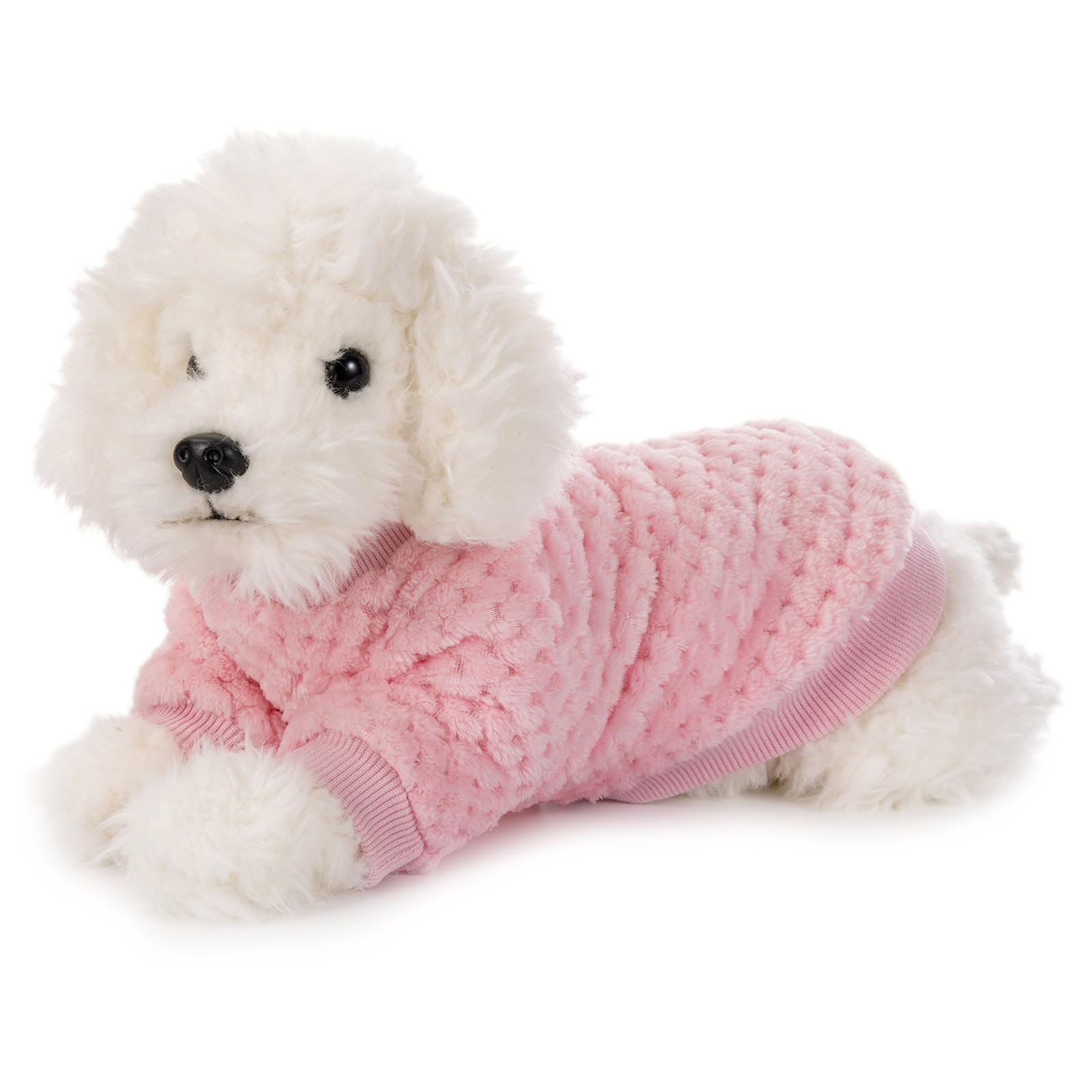 **POMIU Warm Soft Flannel Dog Sweater for Small & Medium Dogs or Cats - Cozy Pet Clothes for Winter, Dog Shirt Coat Jacket (Pink & Purple, Medium) - Perfect for Indoor & Outdoor Activities**