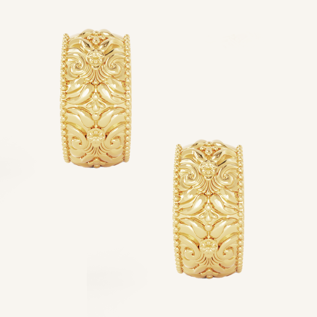 Palais Statement Hoops - Elegant Gold-Tone Earrings for Women | Perfect for Parties, Weddings & Special Occasions