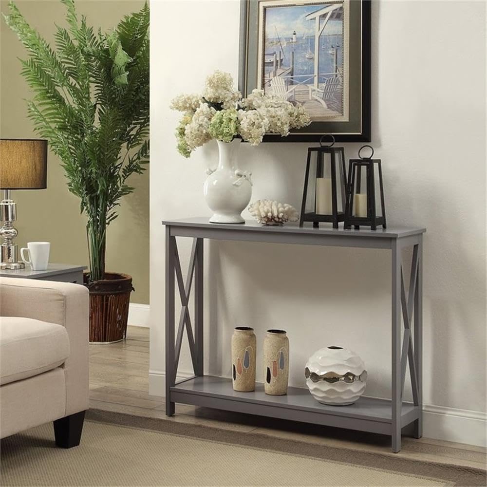 Pemberly Row Gray Console Table - Elegant Entryway & Hallway Furniture for Home Decor
