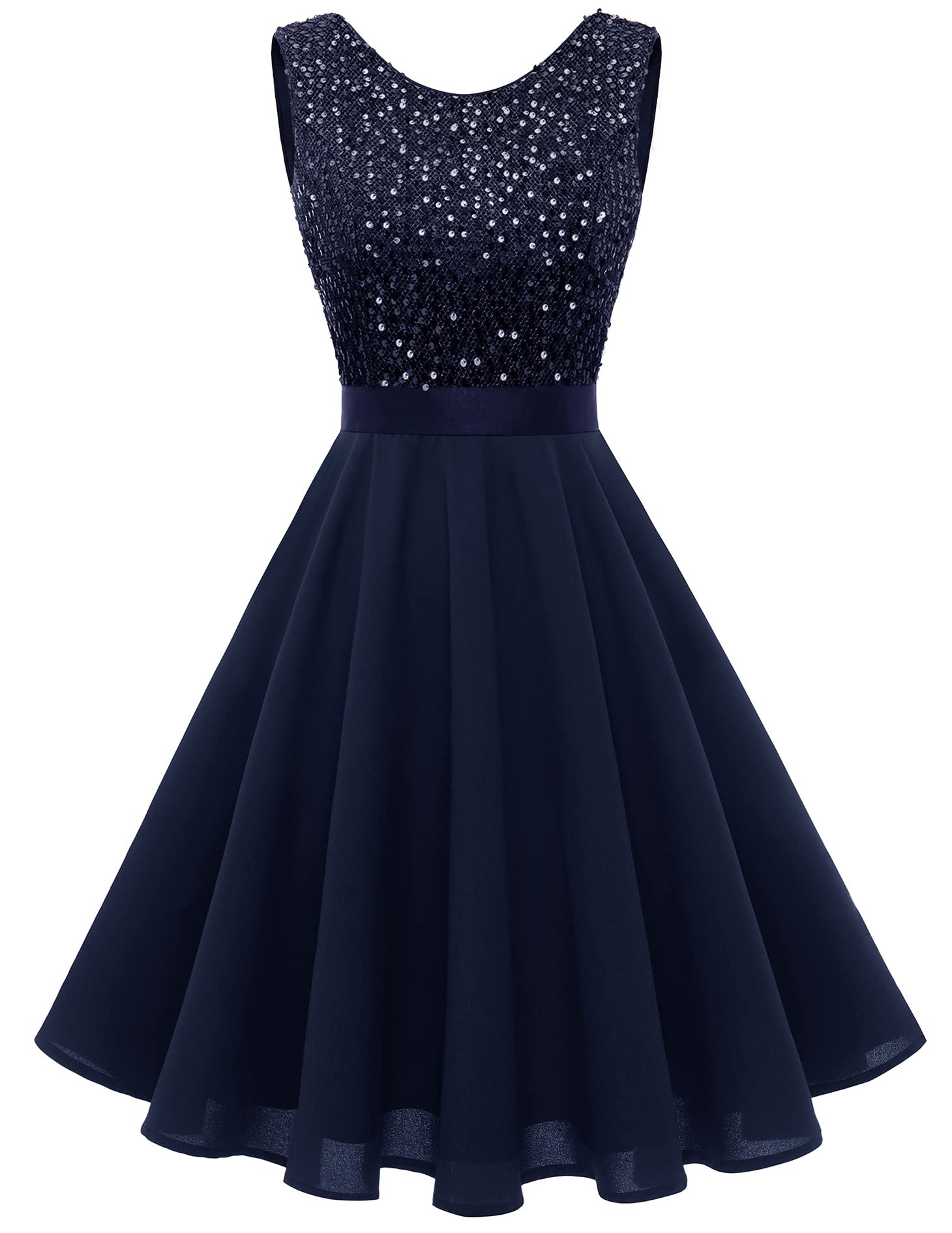 BeryLove Women's 2023 Summer Sleeveless Lace Cocktail Dress - Elegant Prom, Wedding Guest & Bridesmaid Short Dress for Parties, Dinners & Special Occasions