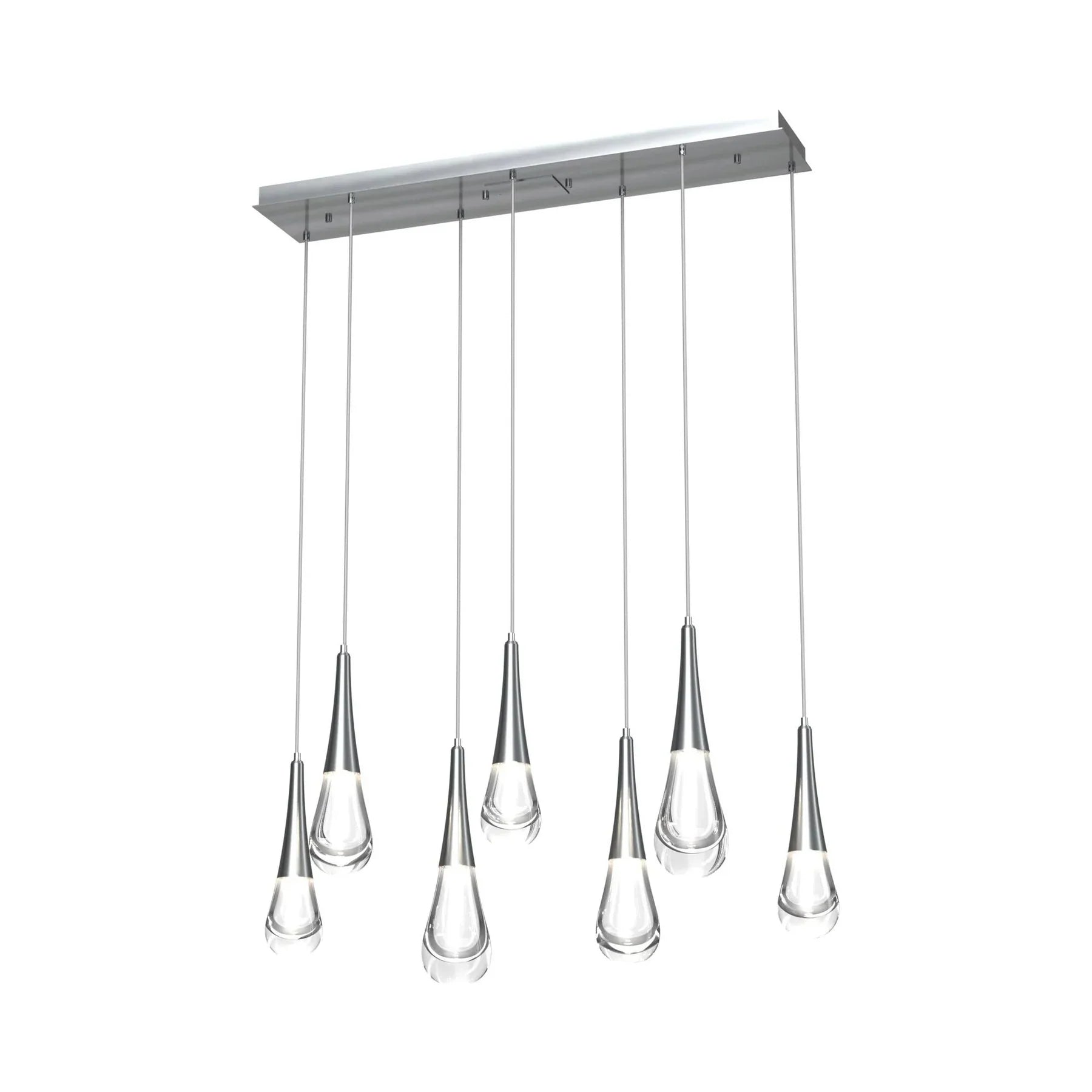 Modern Rectangle LED Chandelier with Water Drop Crystals - Elegant Dining Room Lighting Fixture for Home Decor