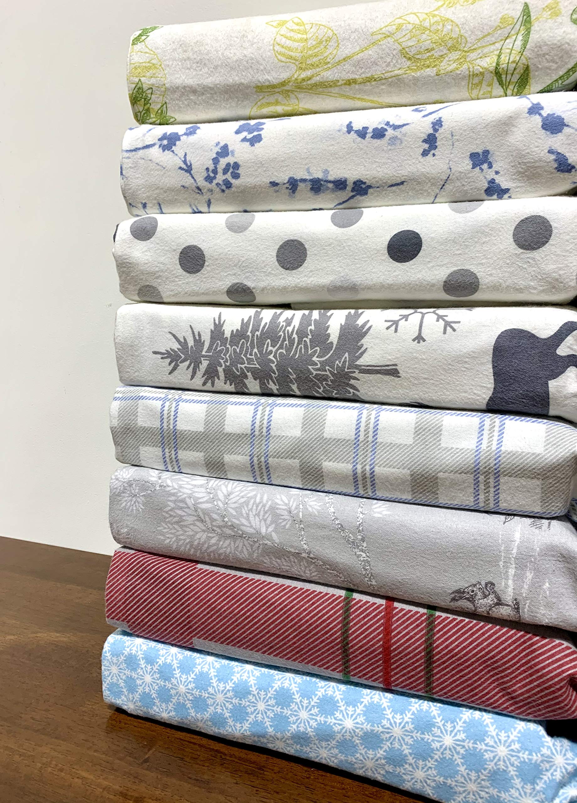 Royal Tradition Heavyweight Flannel King Size 4-Piece Bed Sheet Set - 100% Cotton, 170 GSM, Christmas Deer Print - Cozy Winter Bedding for Holiday Decor & Cold Weather Comfort