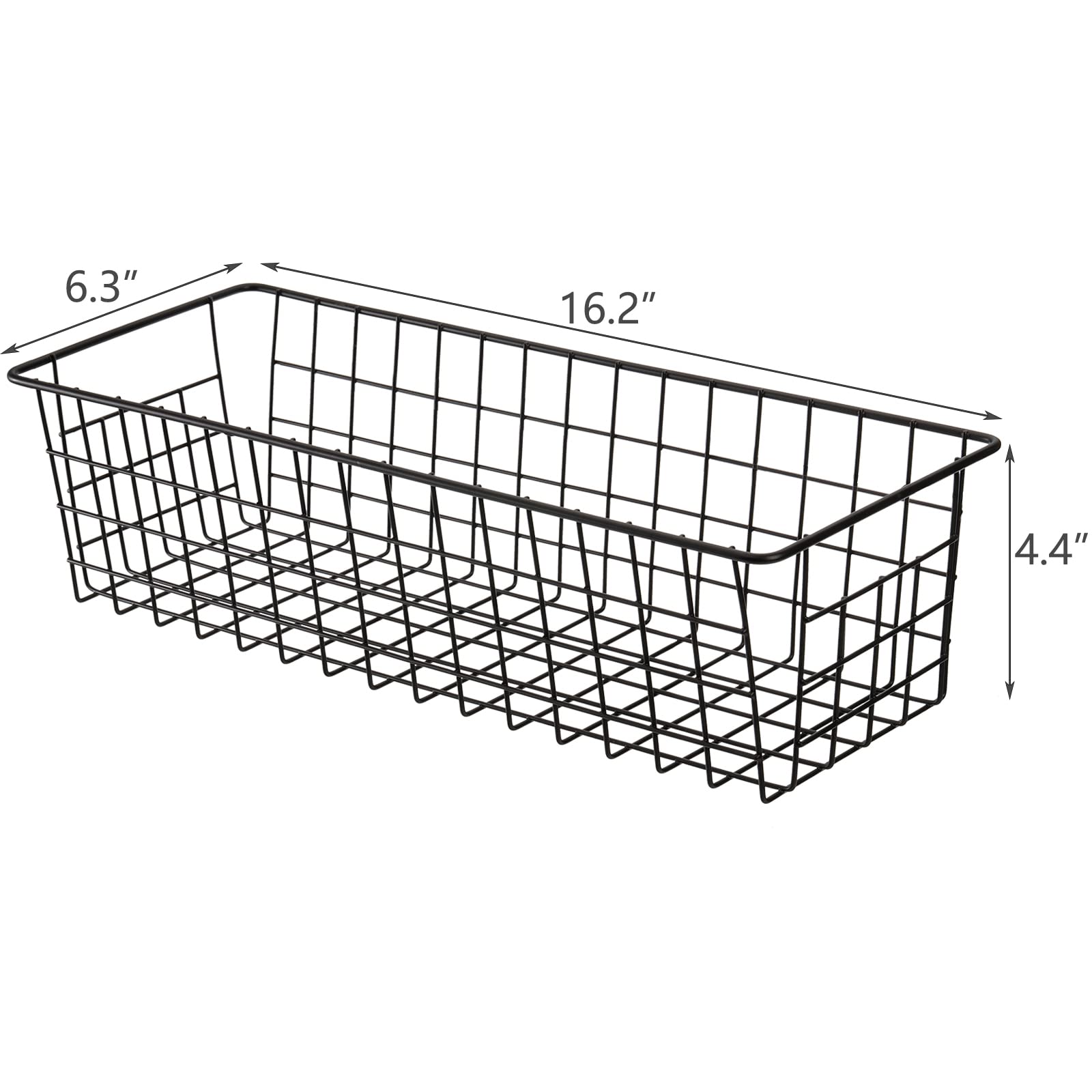 Hedume 3-Pack Metal Wire Storage Baskets with Handles - 16.2