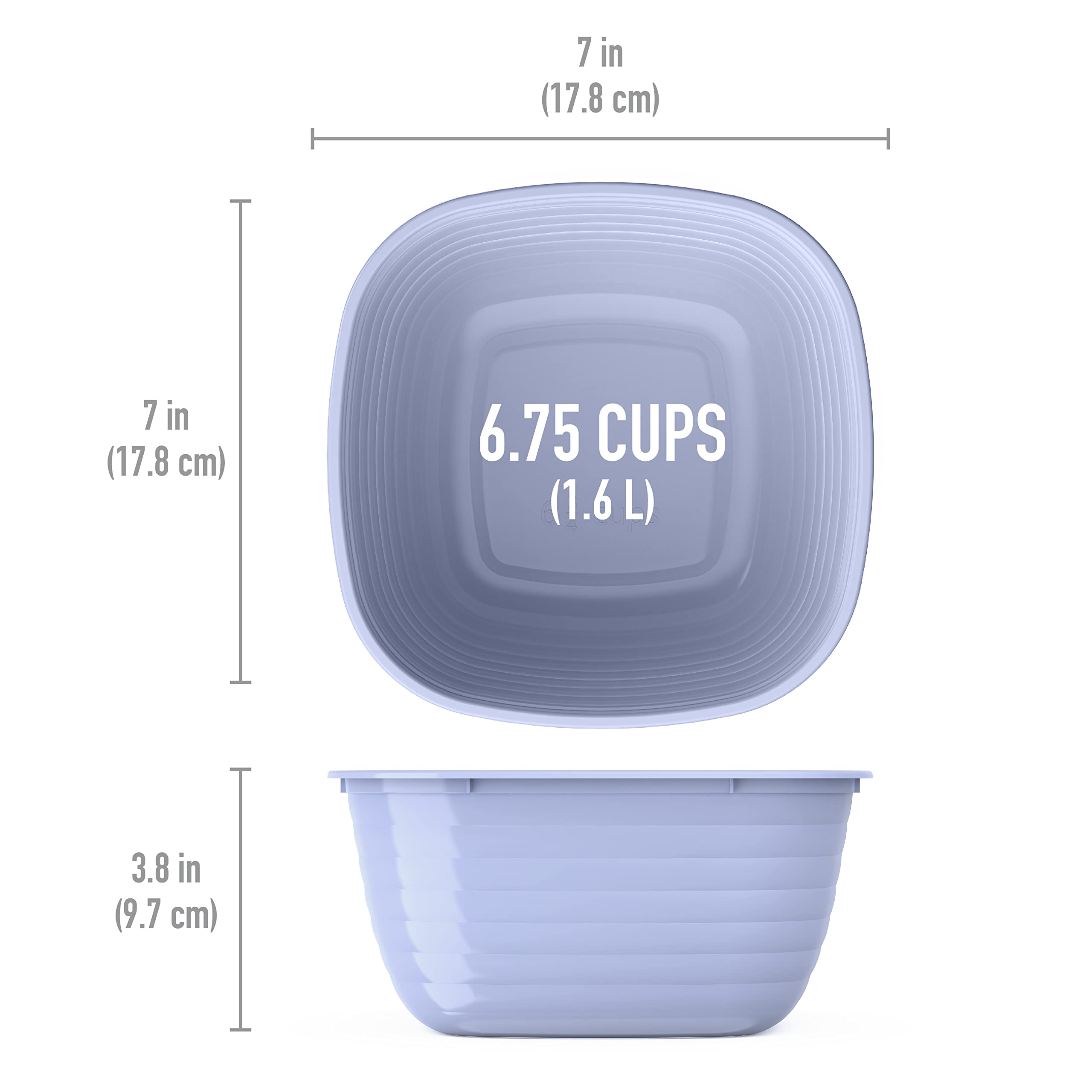 Bentgo Prep - 10-Pack Reusable BPA-Free Meal Prep Containers with Lids - Microwave, Freezer & Dishwasher Safe Food Storage Bowls - Durable 1-Compartment Design (Periwinkle) - Perfect for Meal Prepping, Leftovers & On-the-Go Lunches
