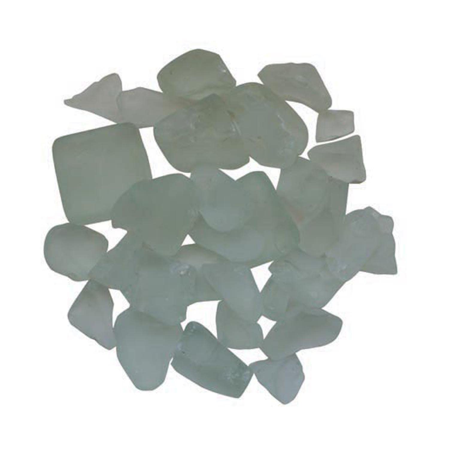 Amantii Frosted White Fire Glass - 5 Pounds (AMSF-GLASS-07) | Decorative Fireplace & Fire Pit Glass for Outdoor & Indoor Use