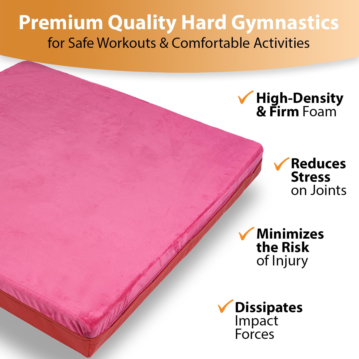 Foamma Reversible Vinyl & Velvet Gymnastics Mat - Non-Slip Exercise Mat with Waterproof Cover, High-Density Workout Mat for Kids & Adults - Perfect for Yoga, Pilates, Gymnastics and Home Fitness Training