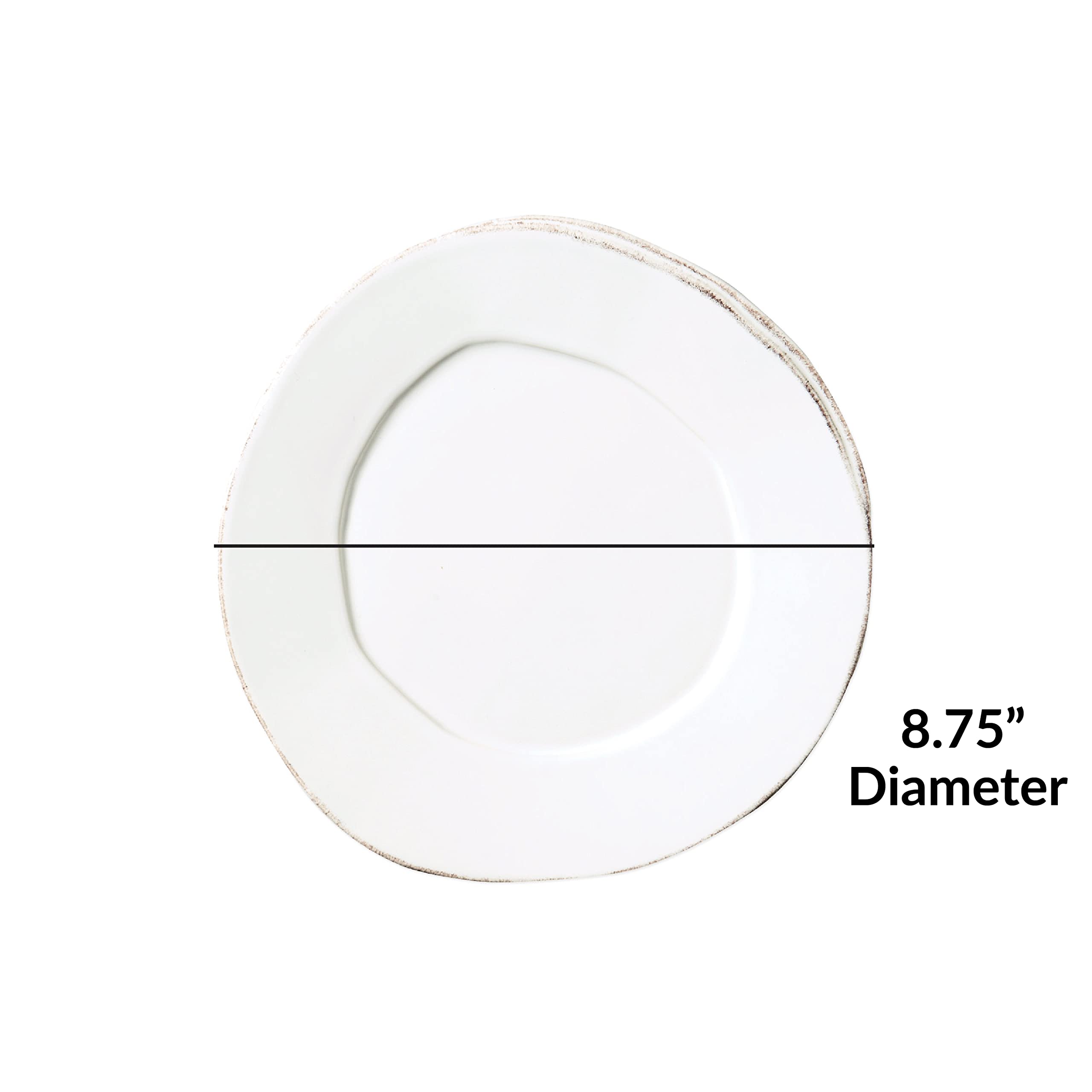Vietri Lastra White Salad Plate Set of 4 | 8.75