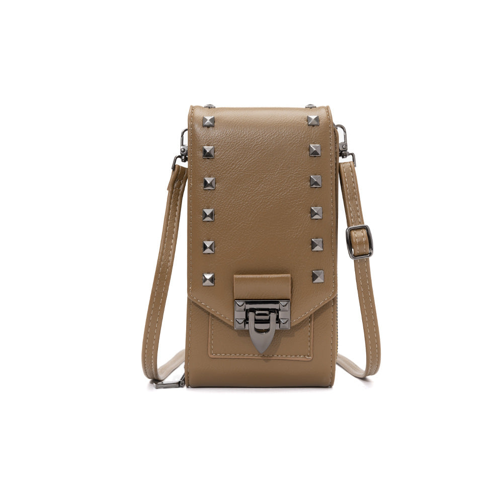 Stylish Women's Solid Color Crossbody Shoulder Bag with Rivet Design - Perfect for Phone, Wallet & Essentials - Ideal for Work, Travel & Daily Use