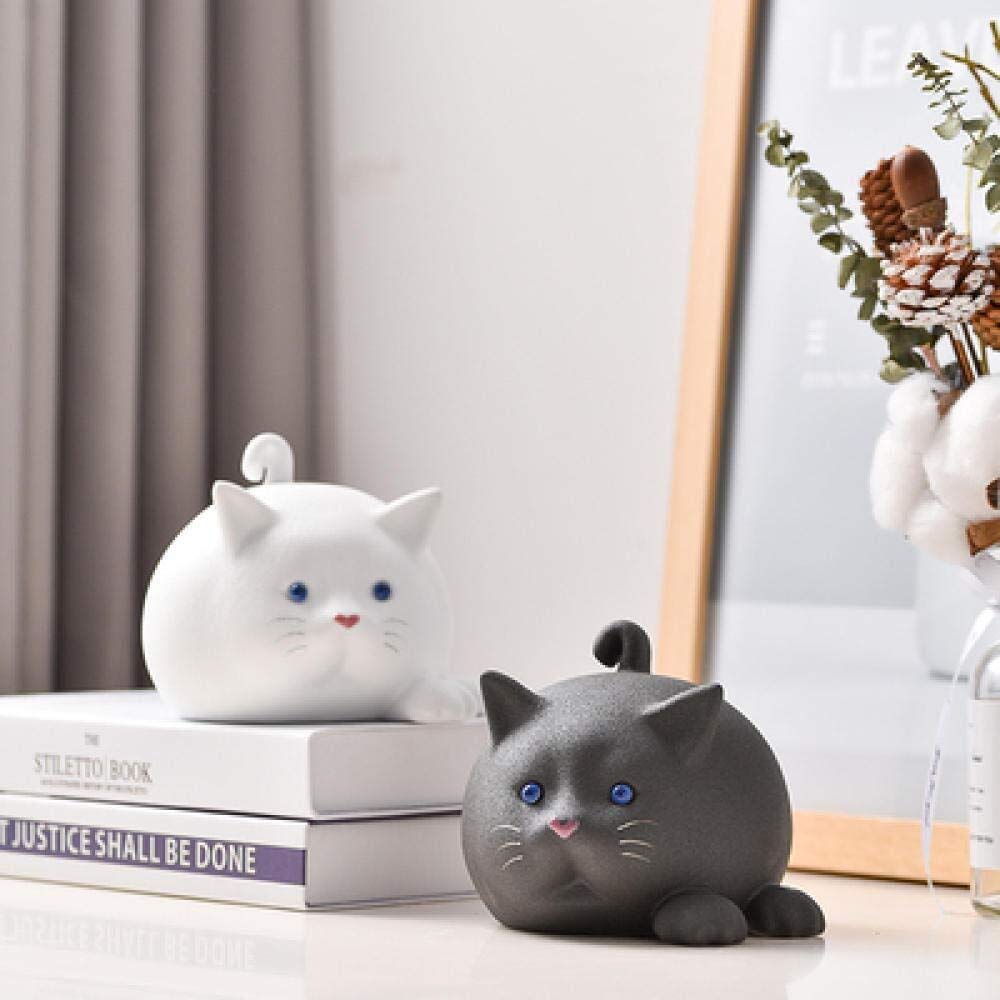 Cute Ceramic Cat Desktop Decor - Handcrafted Art Craft for Home & Office - Perfect Birthday Gift & Creative Decoration | Ideal for Desk, Shelf & Gift Giving