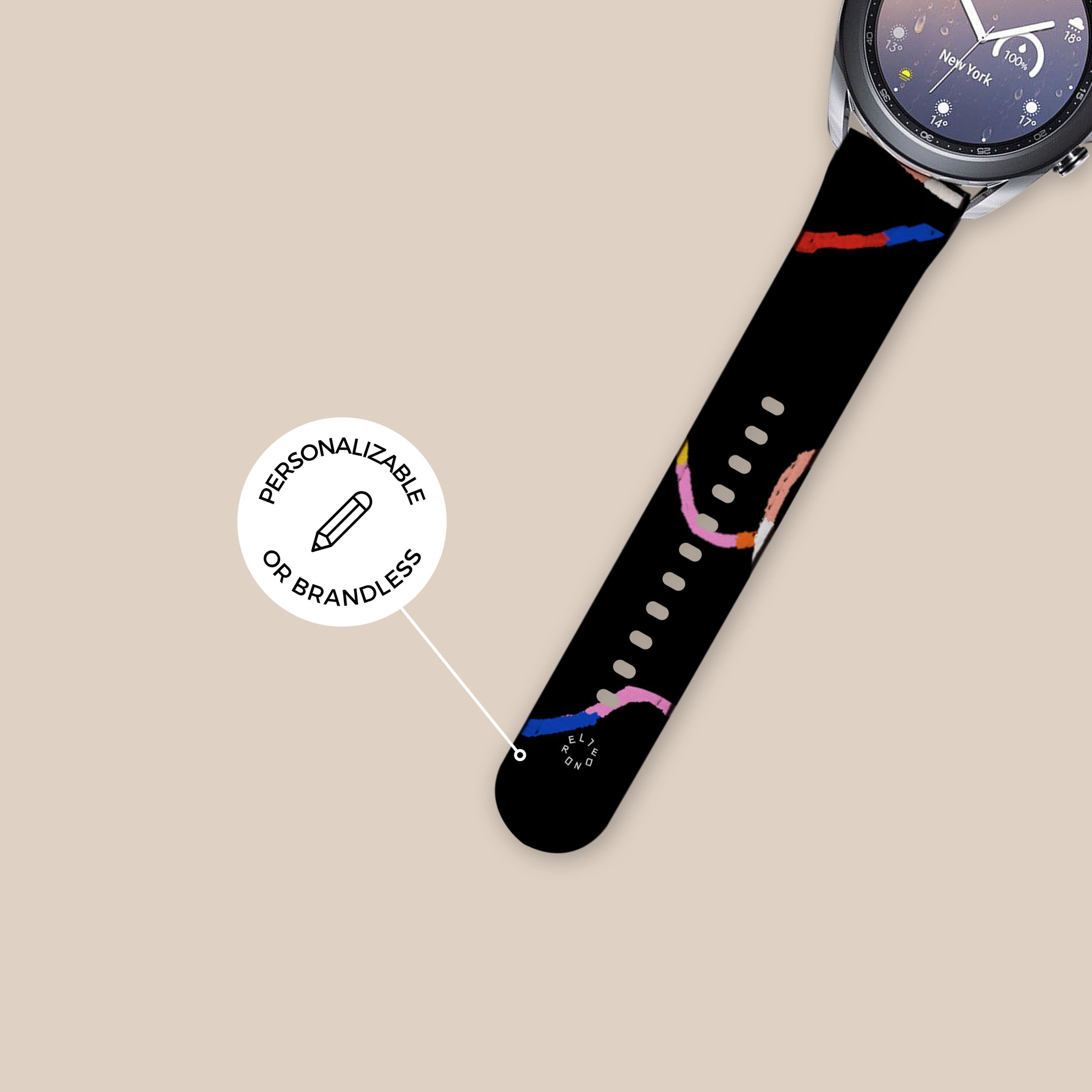 Midnight Rounds Galaxy Watch Band - Premium Durable Silicone Strap for Samsung Galaxy Watch 4/5/6 - Stylish Comfortable Replacement Band for Workout, Running & Everyday Wear