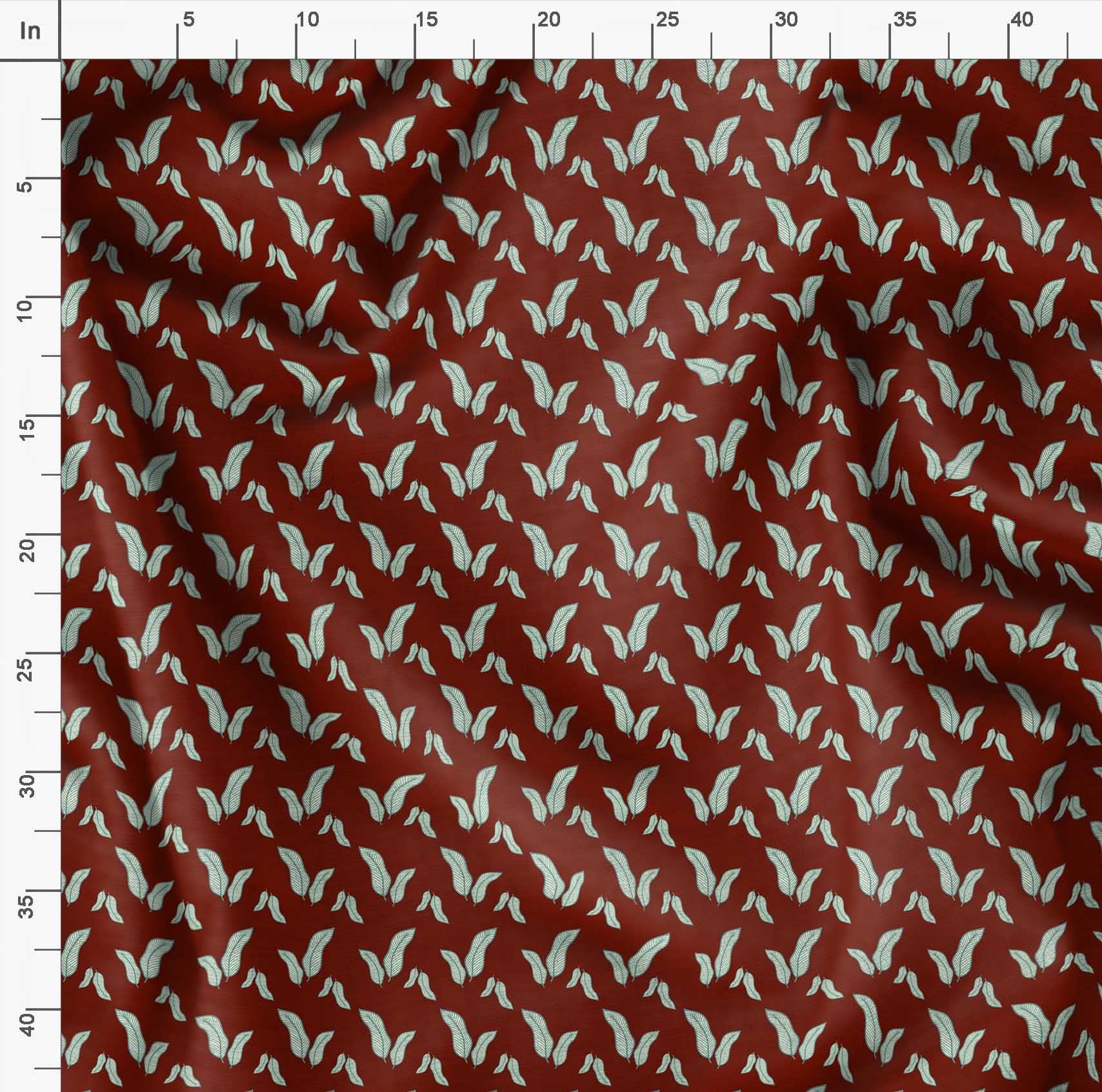 Soimoi Moss Georgette Red Fabric by The Yard - 42 Inch Wide Tropical Banana Leaf Printed Fabric for Dresses, Curtains & Home Decor | Elegant Textile for DIY Fashion & Interior Design
