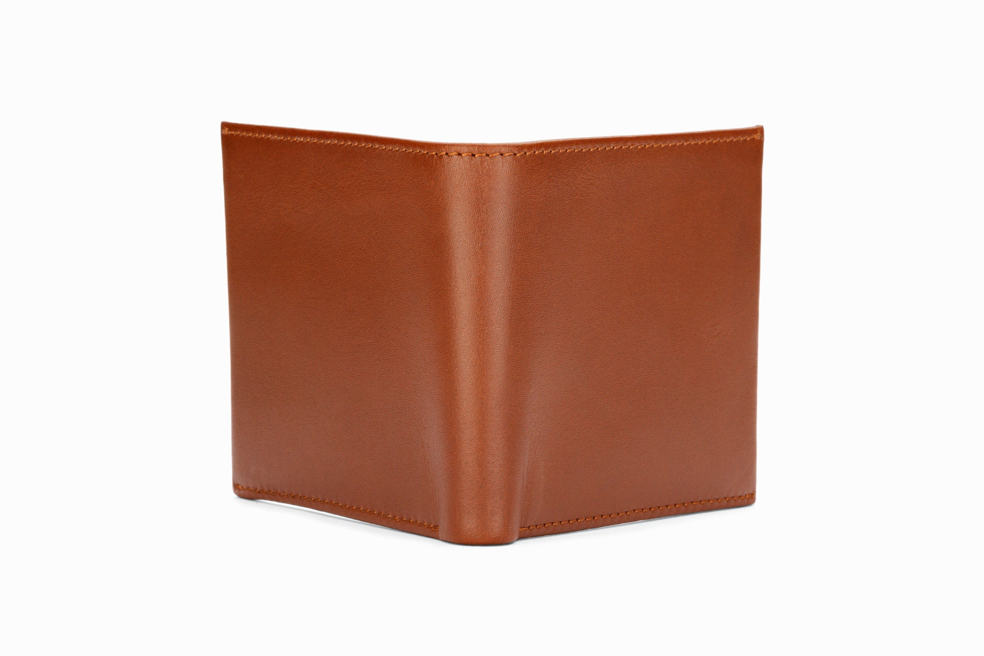 Slim Leather Wallet for Men - Medium Brown Genuine Leather - RFID Blocking - Minimalist Bifold Wallet for Everyday Carry & Travel