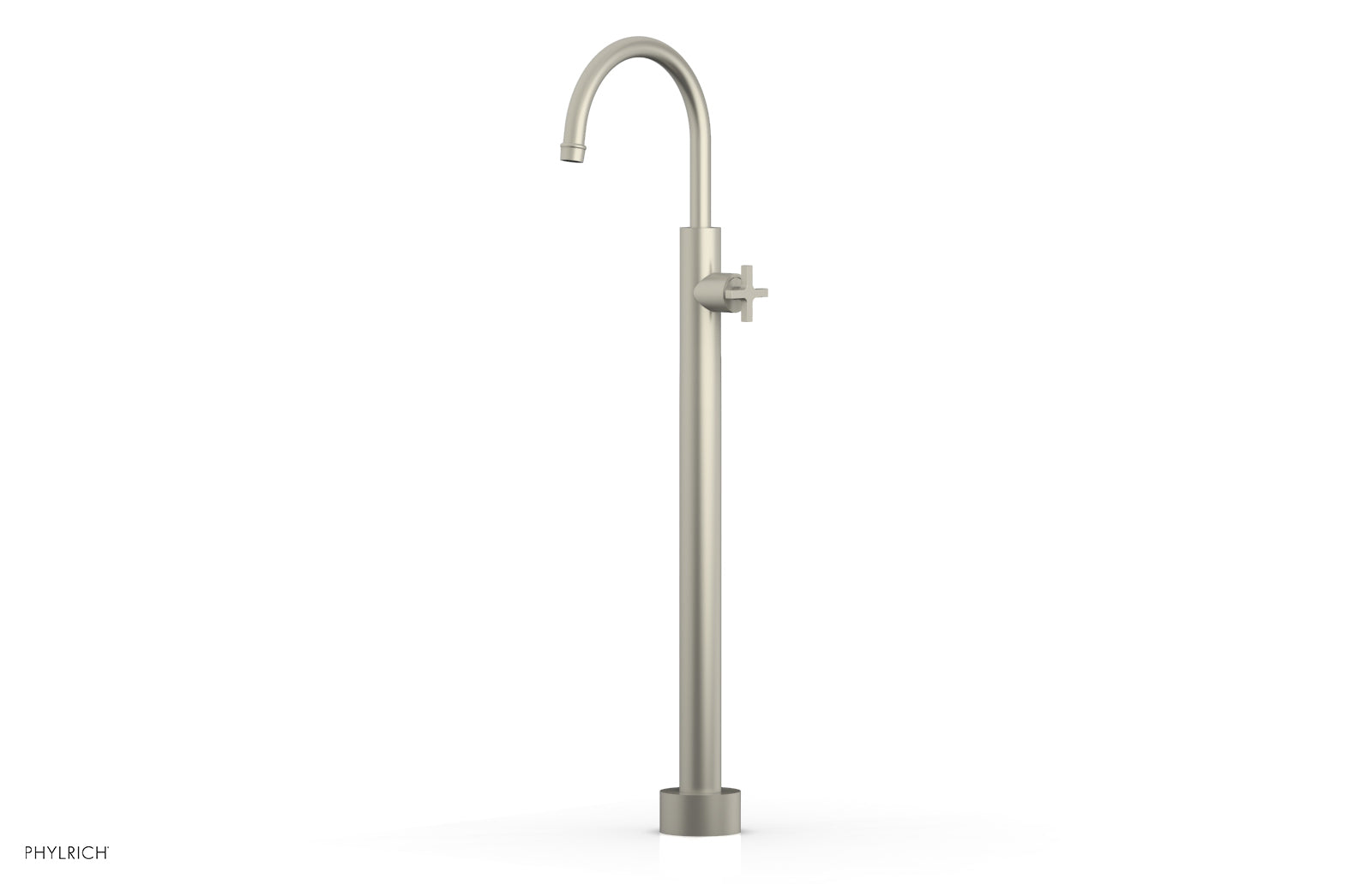HEX MODERN Tall Floor Mount Tub Filler with Cross Handle 5014602 - Modern Bathroom Faucet for Freestanding Tubs, Perfect for Luxury Spa and Home Renovation
