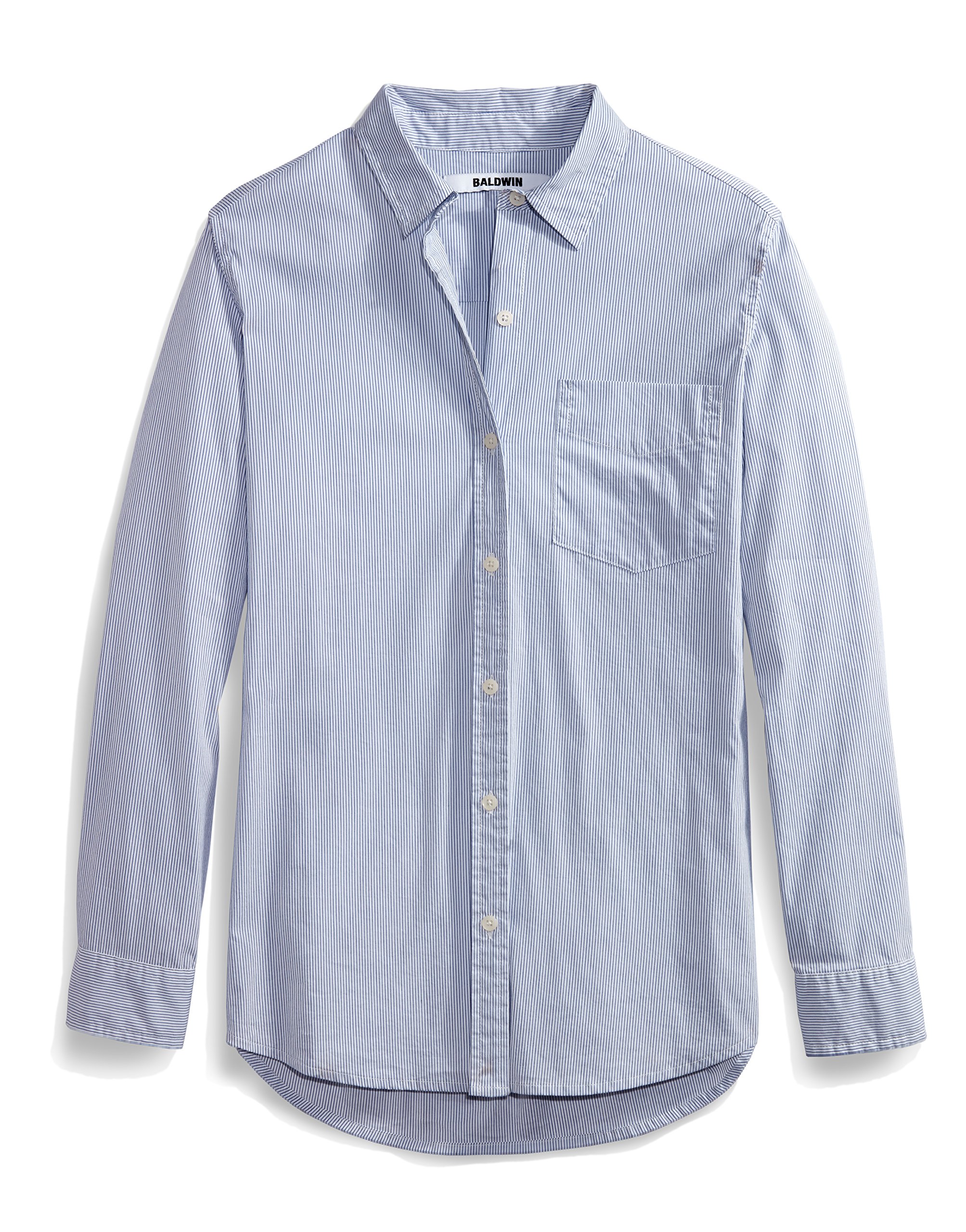 Baldwin Women's Wilhelmina Long Sleeve Button Down Classic Shirt | Premium Cotton Blouse for Work & Casual Wear | Office, Date Night & Everyday Outfits