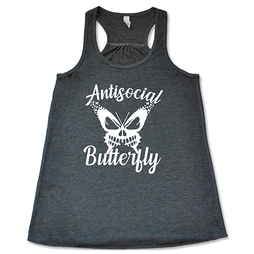 Anti Social Butterfly T-Shirt - Unique Graphic Tee for Women & Men - Perfect for Casual Wear, Parties & Social Outings