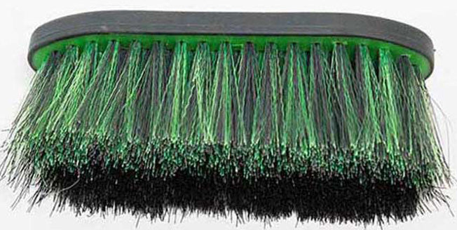 2 in 1 Dandy Brush for Horses - Green & Grey Grooming Tool | Dual-Sided Soft & Stiff Bristles for Horse Coat Care | Perfect for Show Prep & Daily Grooming