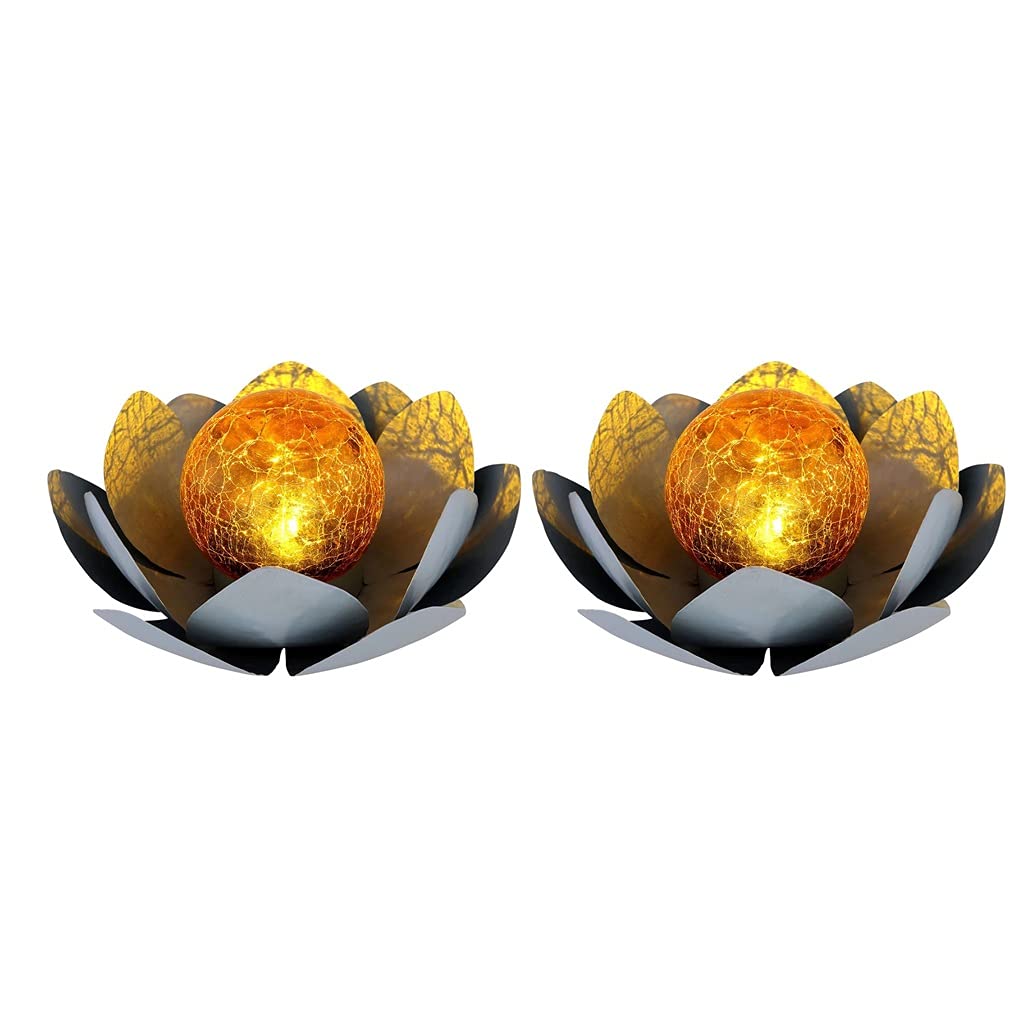 2 Pack Solar LED Cracked Ball Garden Lights - Outdoor Solar Yard Lights with Auto Sensor for Pathway, Lawn, Patio Decoration - Waterproof & Energy Saving Landscape Lighting
