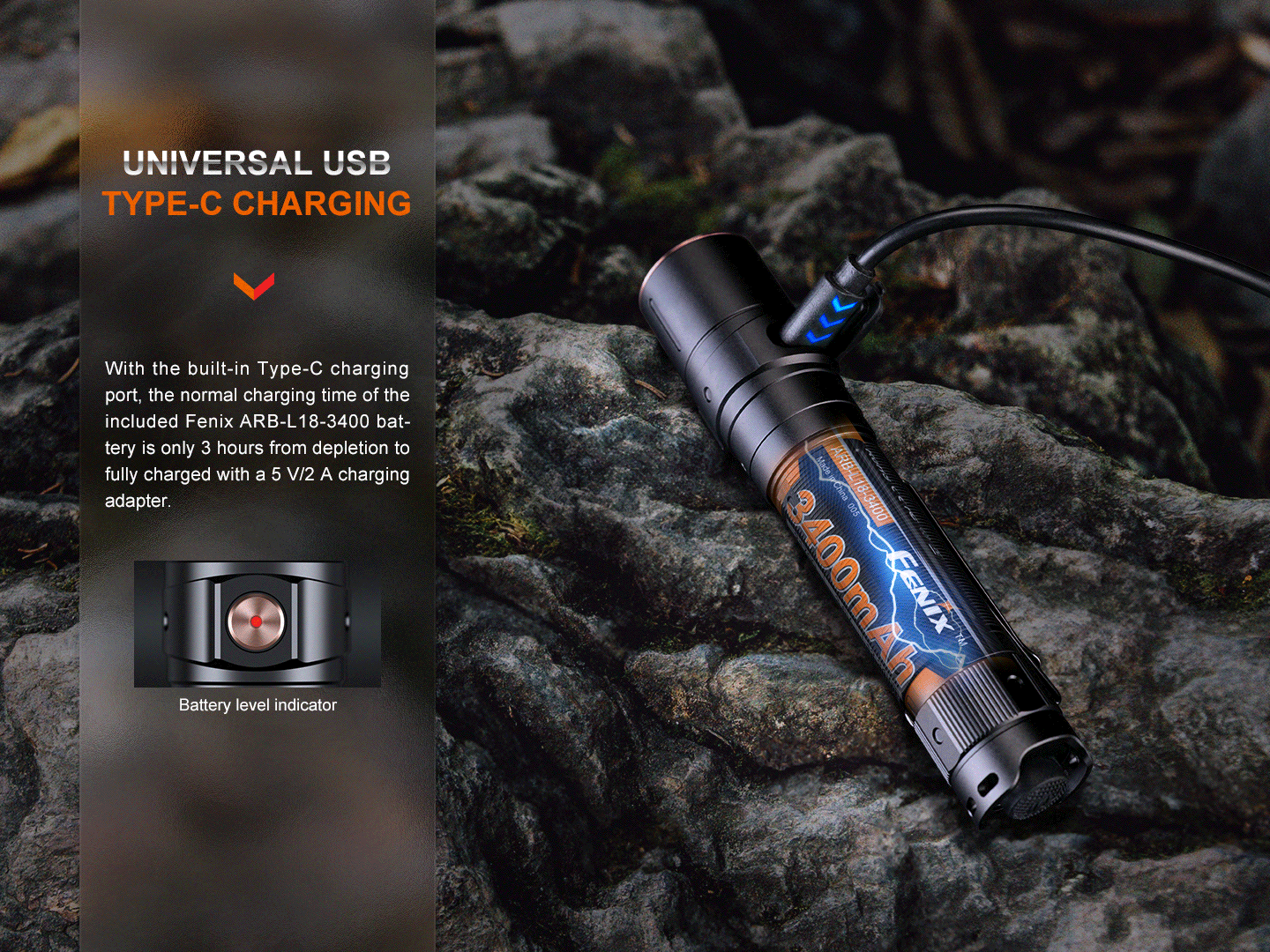 Fenix LD30R High Performance Lightweight LED Flashlight - 1200 Lumens, Rechargeable, Waterproof - Perfect for Camping, Hiking & Emergency Use