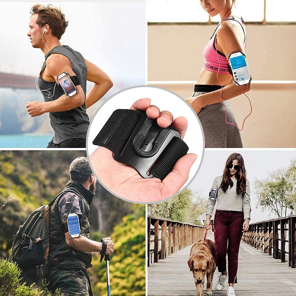 **Universal Running Armband Phone Holder - Adjustable 2-in-1 Arm & Wrist Band for iPhone, Samsung, Huawei, Google, Xiaomi, LG (4.0''-7.0'', Black with Extender Strap) - Perfect for Jogging, Gym & Outdoor Activities**