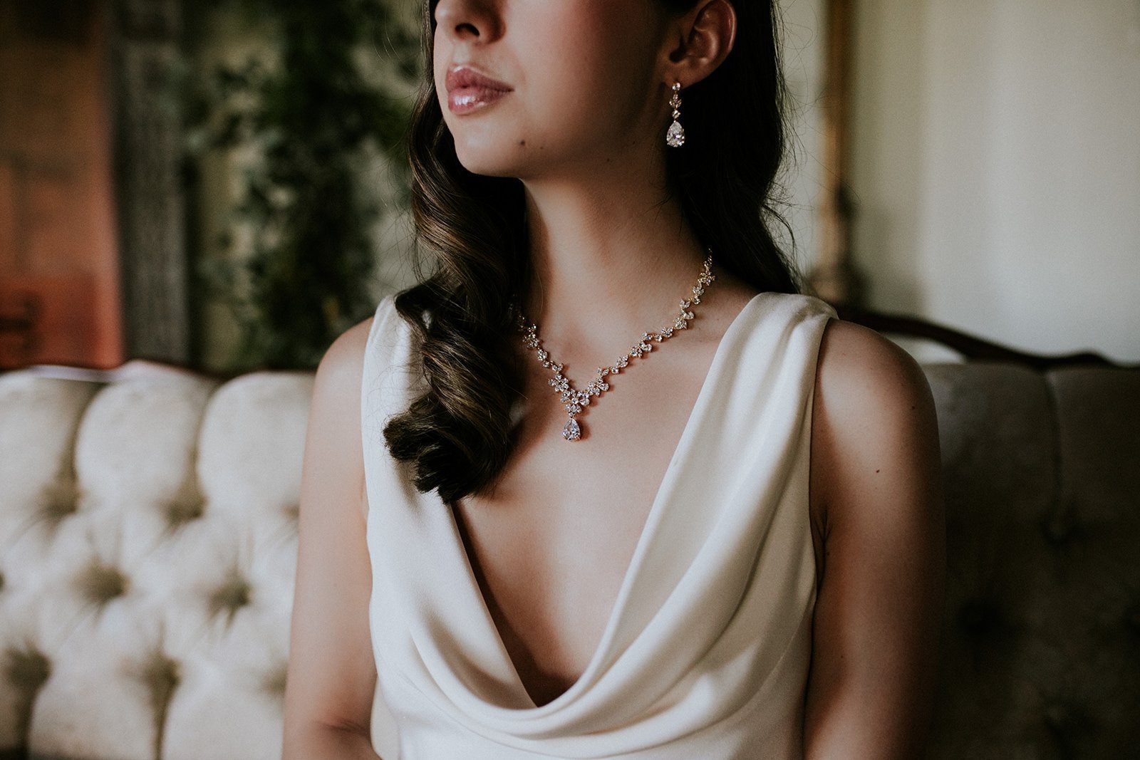 ADELIE Simulated Diamond Pear Drop Wedding Earrings - Elegant Bridal Jewelry for Weddings, Anniversaries & Special Occasions
