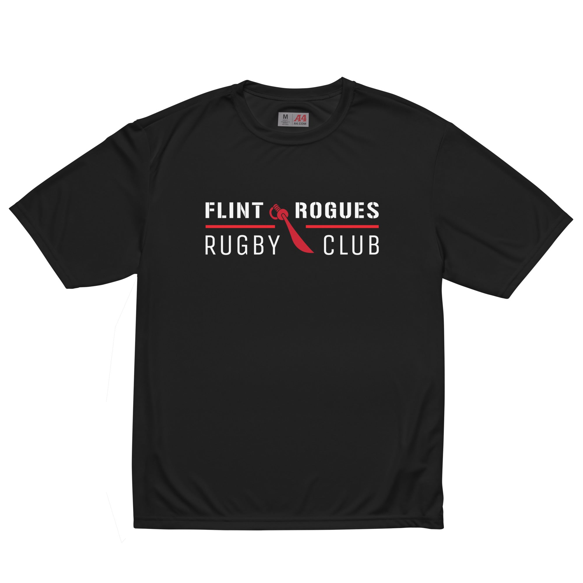 Flint Rogues RFC Performance T-Shirt - Breathable Moisture-Wicking Men's Athletic Tee for Rugby, Gym & Outdoor Sports
