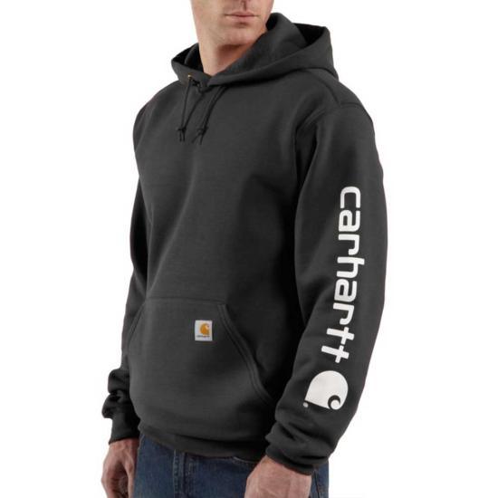K288 Loose Fit Midweight Logo Sleeve Graphic Hoodie for Men & Women - Black | Casual Streetwear, Lounge Wear & Outdoor Activities