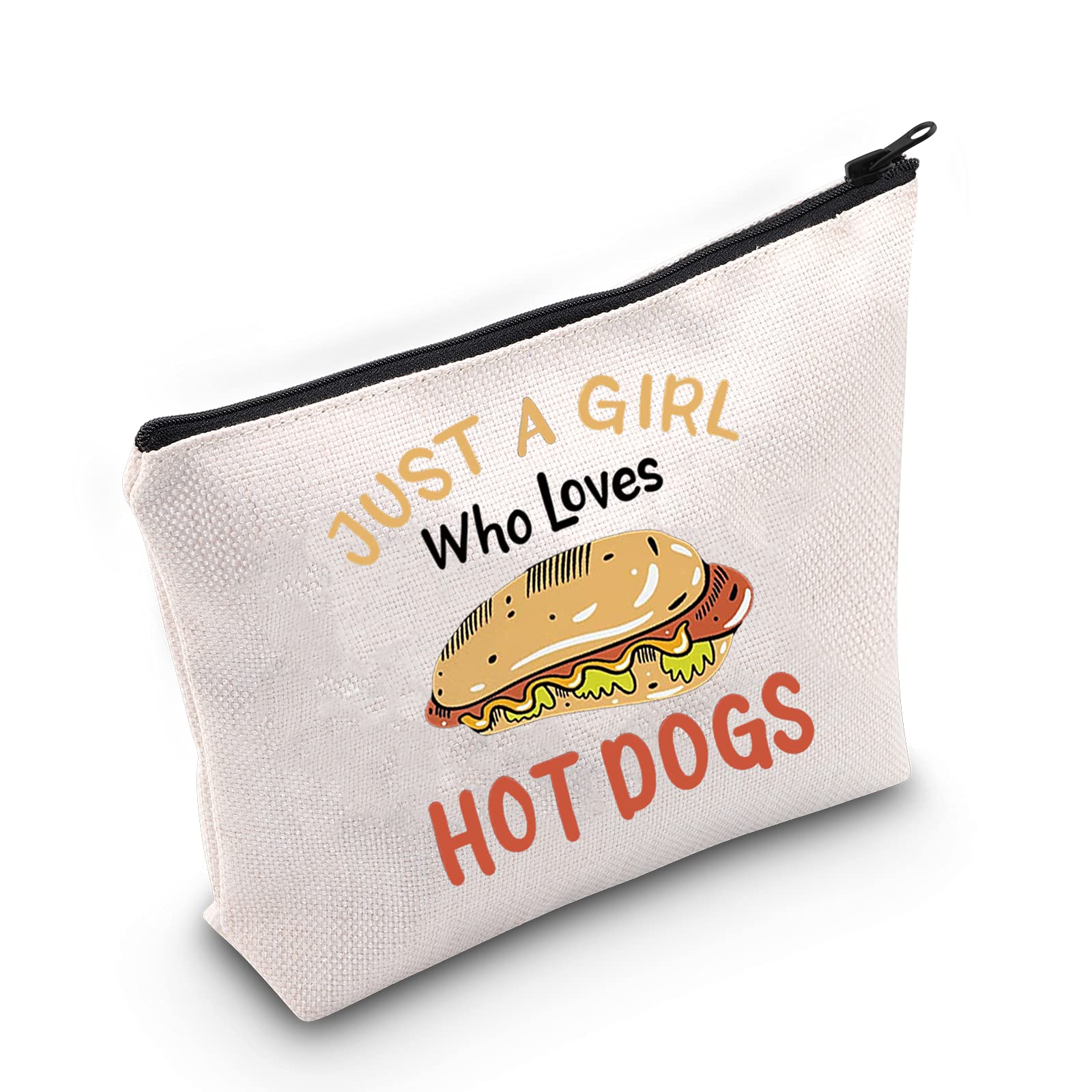 LEVLO Hot Dog Themed Cosmetic Bag - Cute Makeup Pouch for Girls, Perfect Gift for Hot Dog Lovers, Travel & Daily Use Accessories Organizer