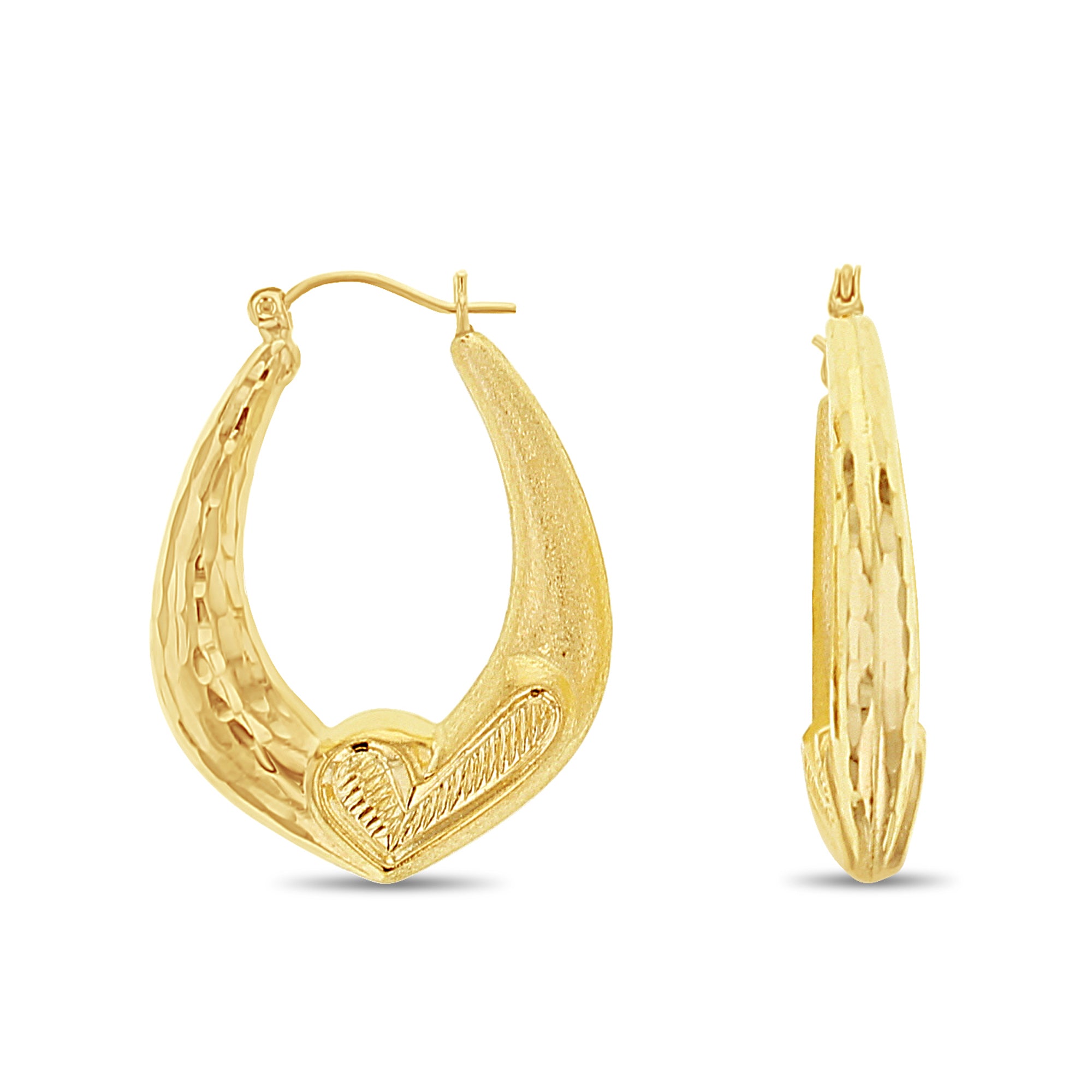 Puffy Check Mark Gold Hoop Earrings with Diamond Cut & Satin Finish - Elegant Dangle Earrings for Women, Perfect for Parties, Weddings & Everyday Wear