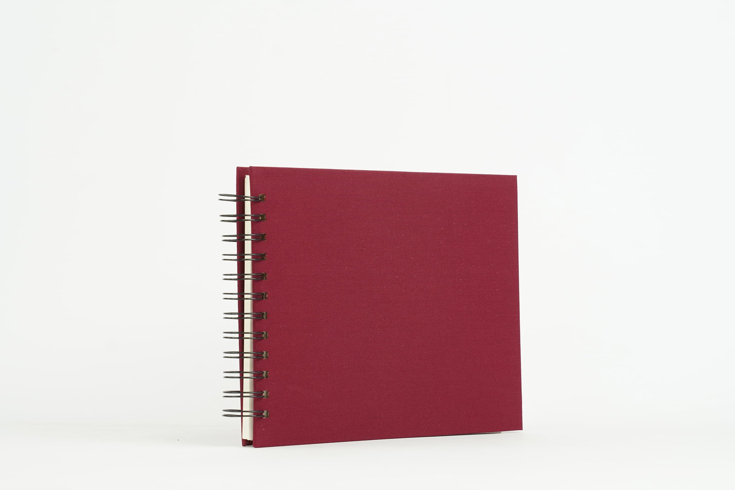 Handmade Linen Cover Photo Album Scrapbook - 6x8 Inch, 50 Pages White Inner Sheets, DIY Sketchbook Notebook for Painting, Drawing & Memories (Claret Red) | Perfect for Weddings, Baby Photos & Art Journals