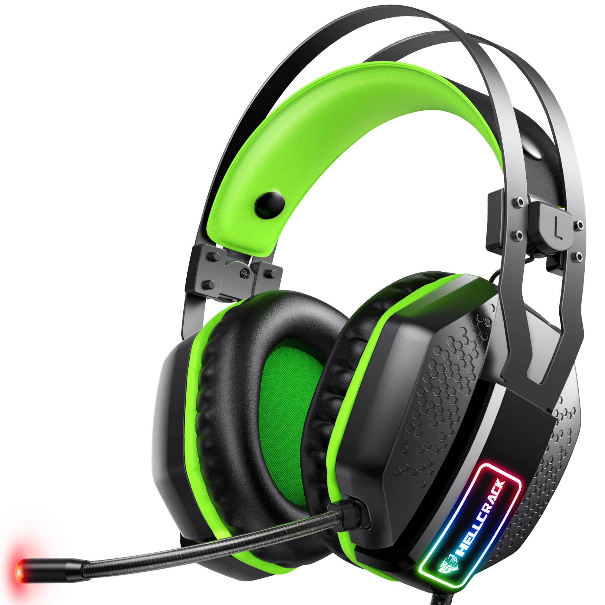 Mifanstech V-10 Professional Gaming Headset with 7.1 Surround Sound - 50mm Drivers, Noise Cancelling Mic - Compatible with Xbox One, PS4, PS5, PC, Laptop & Mac - Over-Ear Wired Headphones for Immersive Gaming & Online Meetings
