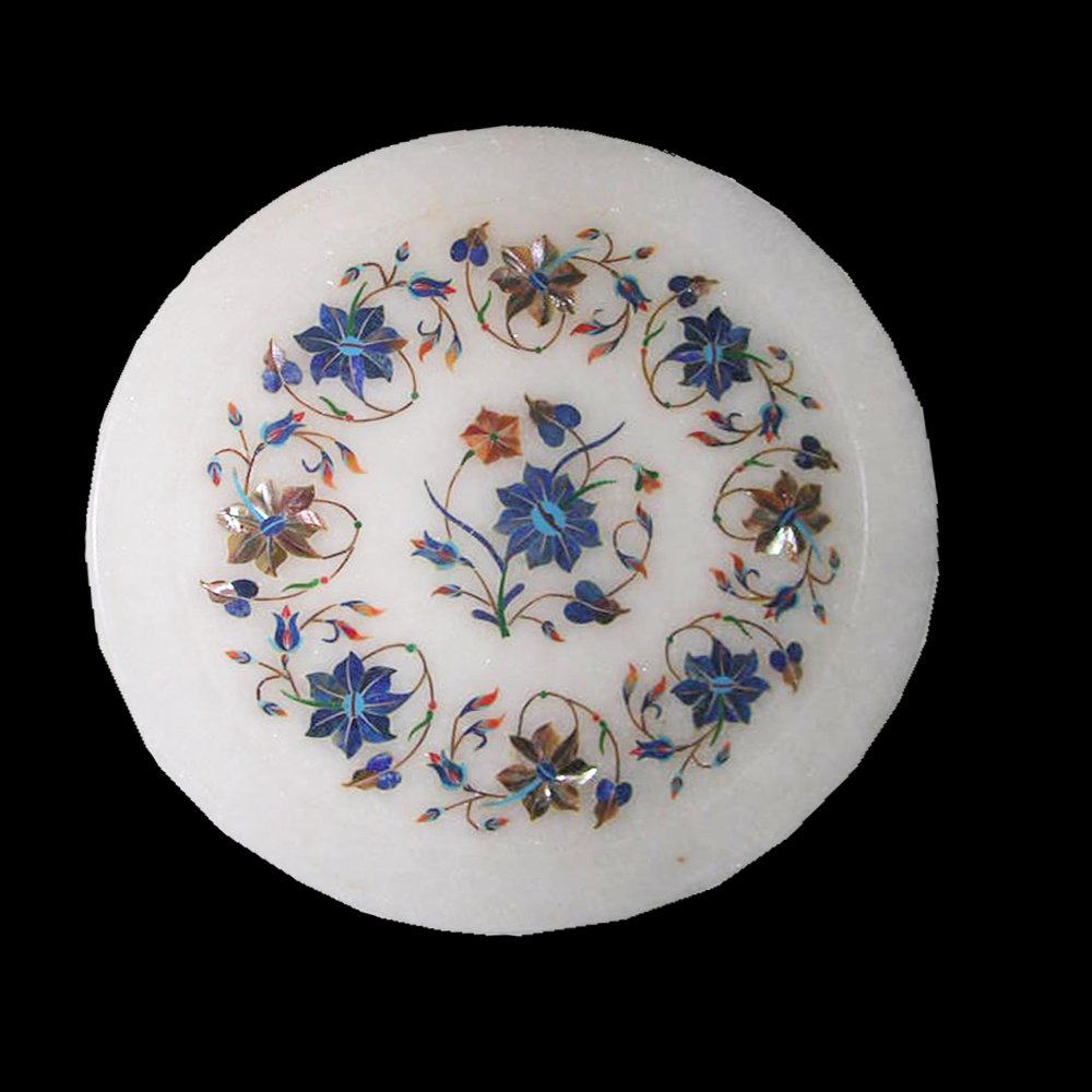 Handcrafted Marble Inlay Plate - Elegant Home Decor & Unique Gift Idea for Housewarming, Wedding, Anniversary