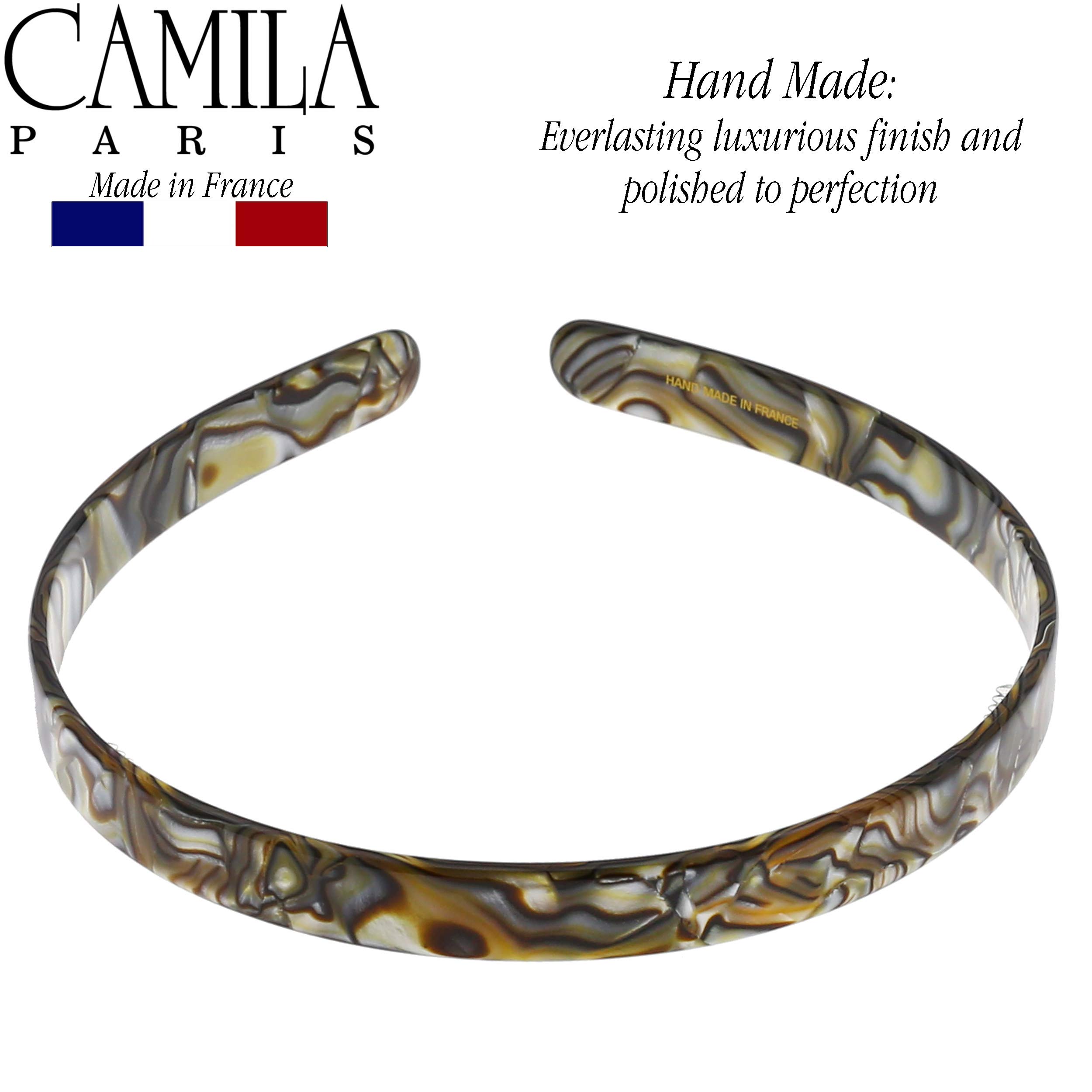 Camila Paris CP2005 French Headband for Women - Handmade Onyx Hair Band with Strong Hold Grip | Lightweight, Flexible & Non-Slip | Durable Styling Hair Accessories for Girls & Women | Made in France | Perfect for Workouts, Weddings & Everyday Wear