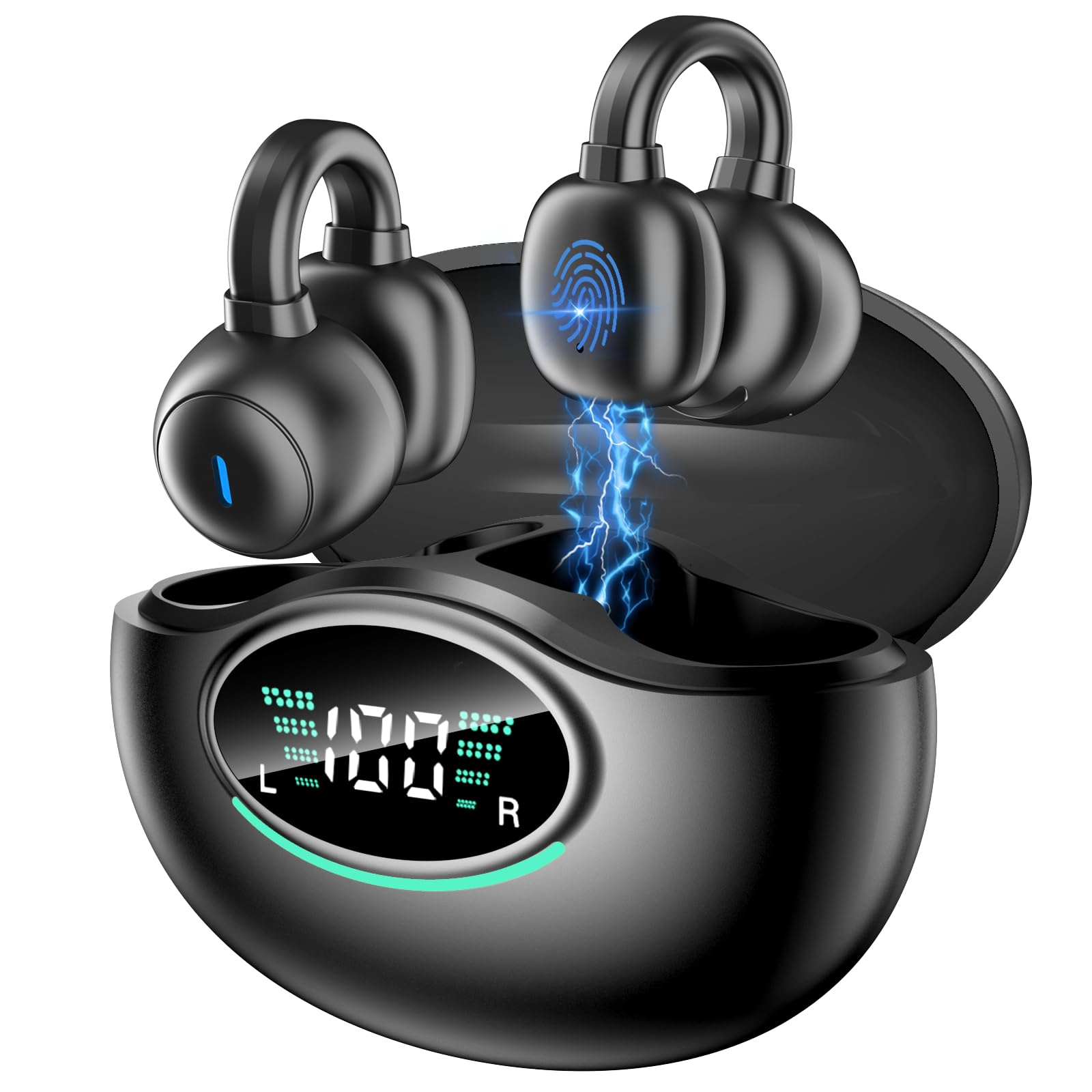 2024 Wireless Sports Earbuds Bluetooth 5.3 - HiFi Stereo Earphones with Earhook, Built-in 4 Mics & IPX7 Waterproof - Perfect for Running, Gym Workouts & Outdoor Activities