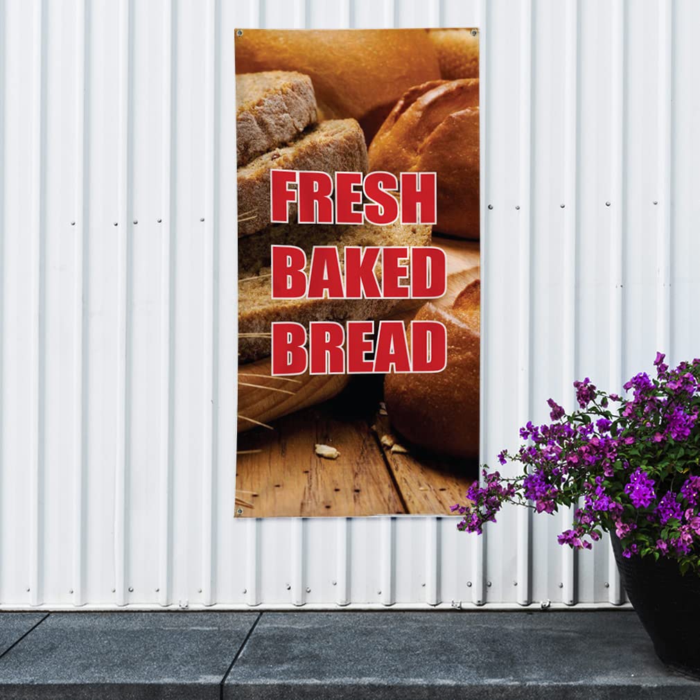 Premium Vertical Vinyl Banner - Weatherproof Outdoor Sign for Restaurants, Bakeries & Food Bars (144x60 Inches, 10 Grommets) - Perfect for Storefronts, Events & Industrial Yard Advertising