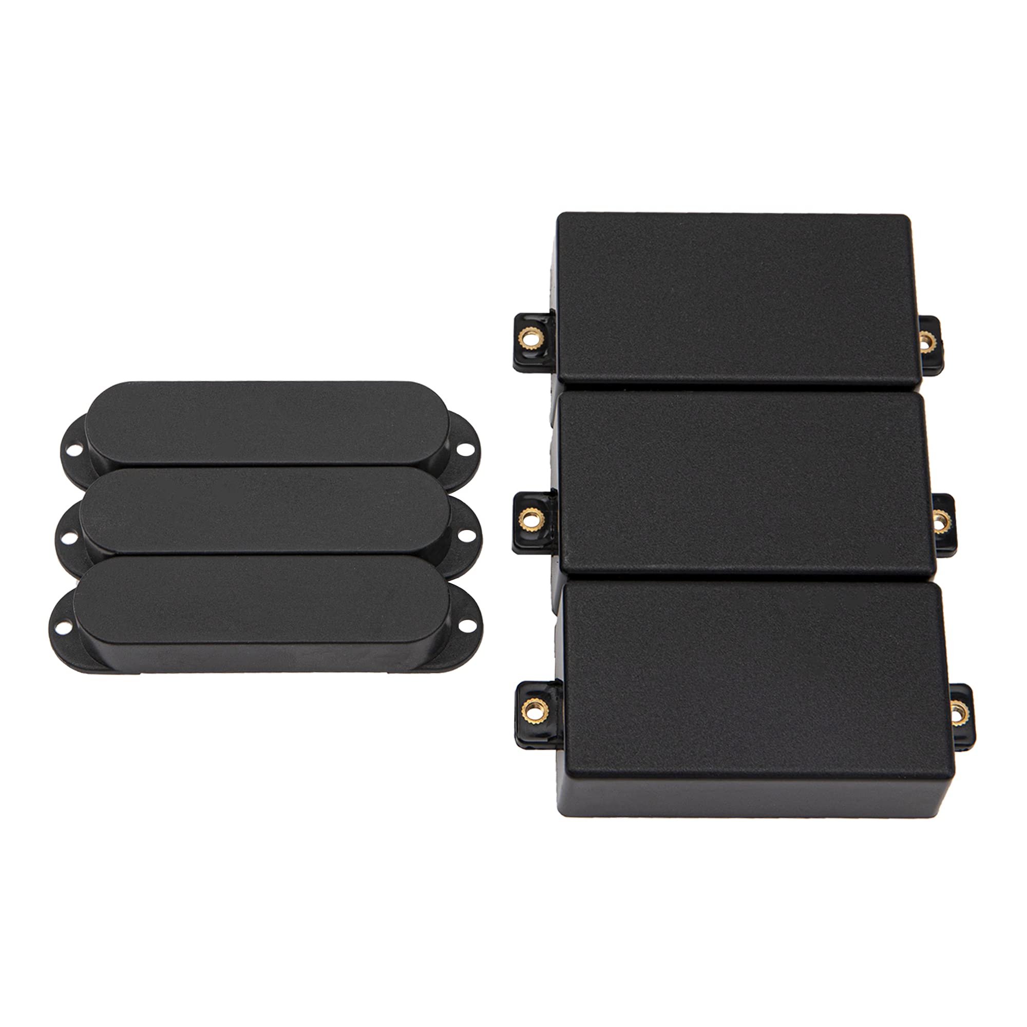 6Pcs Yootones Plastic Closed Shell Electric Guitar Single Coil & Humbucker Pickup Covers - Black Replacement Parts for Fender, Gibson, Epiphone - Perfect for DIY Guitar Repair and Sound Enhancement