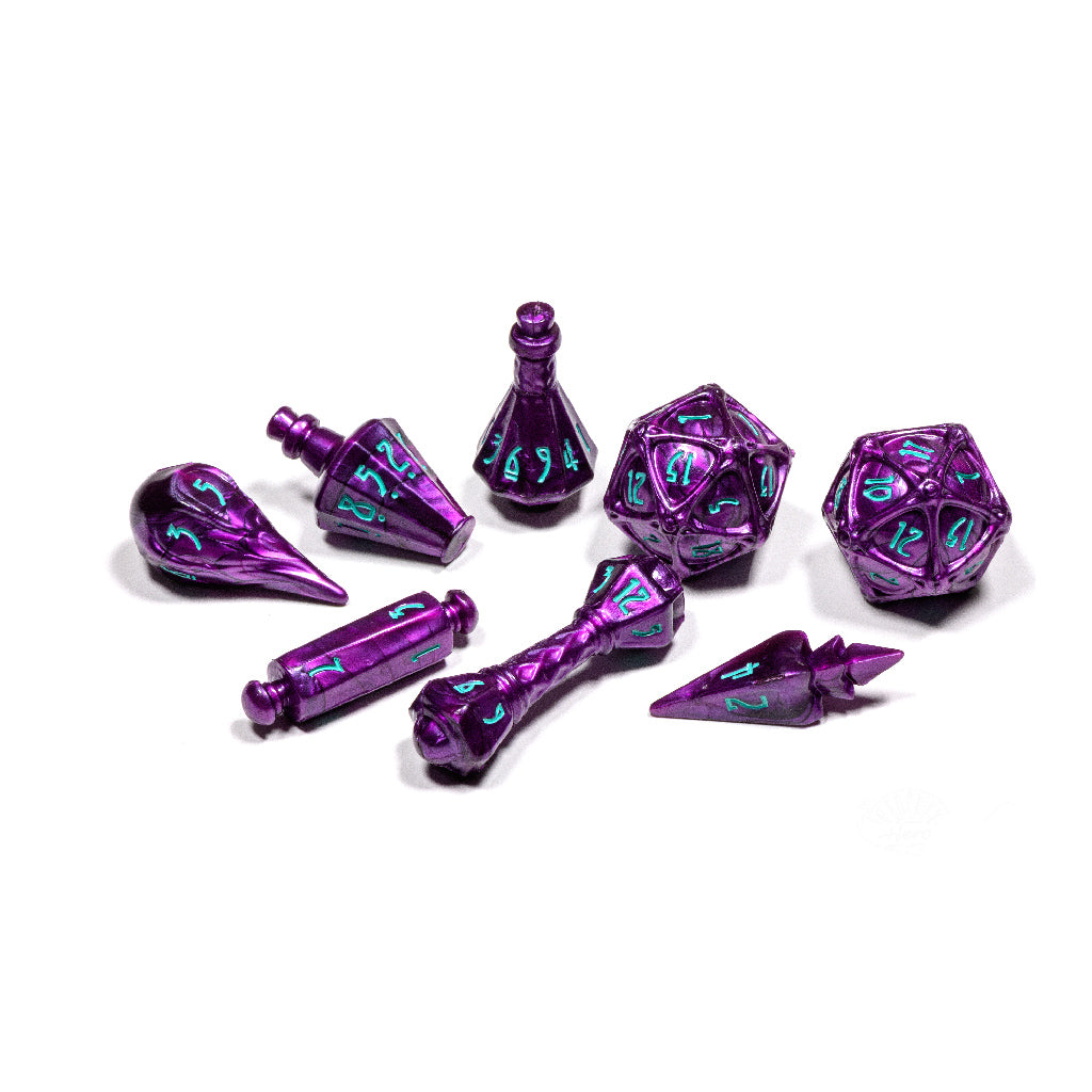 PolyHero Wizard 8 Dice Set - Premium Wizardstone Dice for D&D, RPG & Tabletop Games - Perfect for Fantasy Roleplaying & Magic Themed Game Nights
