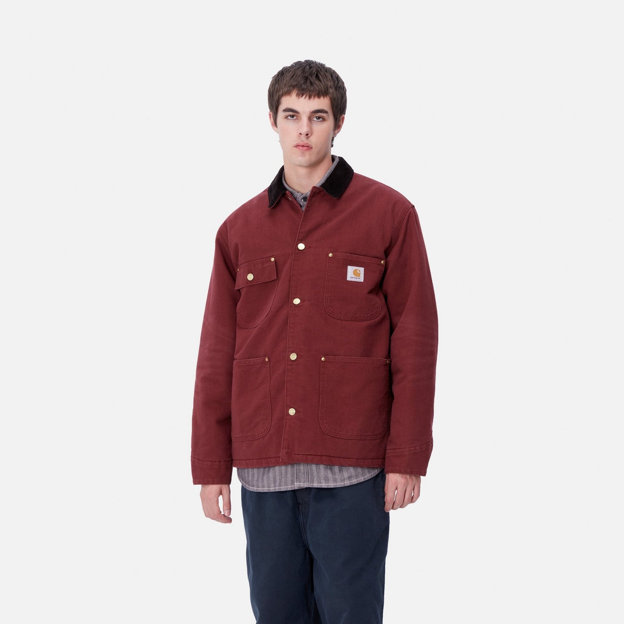 OG Chore Coat - Winter Work Jacket in Malbec/Black Aged Canvas | Durable Workwear for Outdoor Labor, Farming & Cold Weather Protection