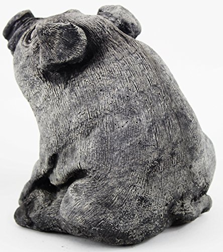 Concrete Sitting Pig Garden Statues - Outdoor Decor for Lawn, Patio, and Backyard