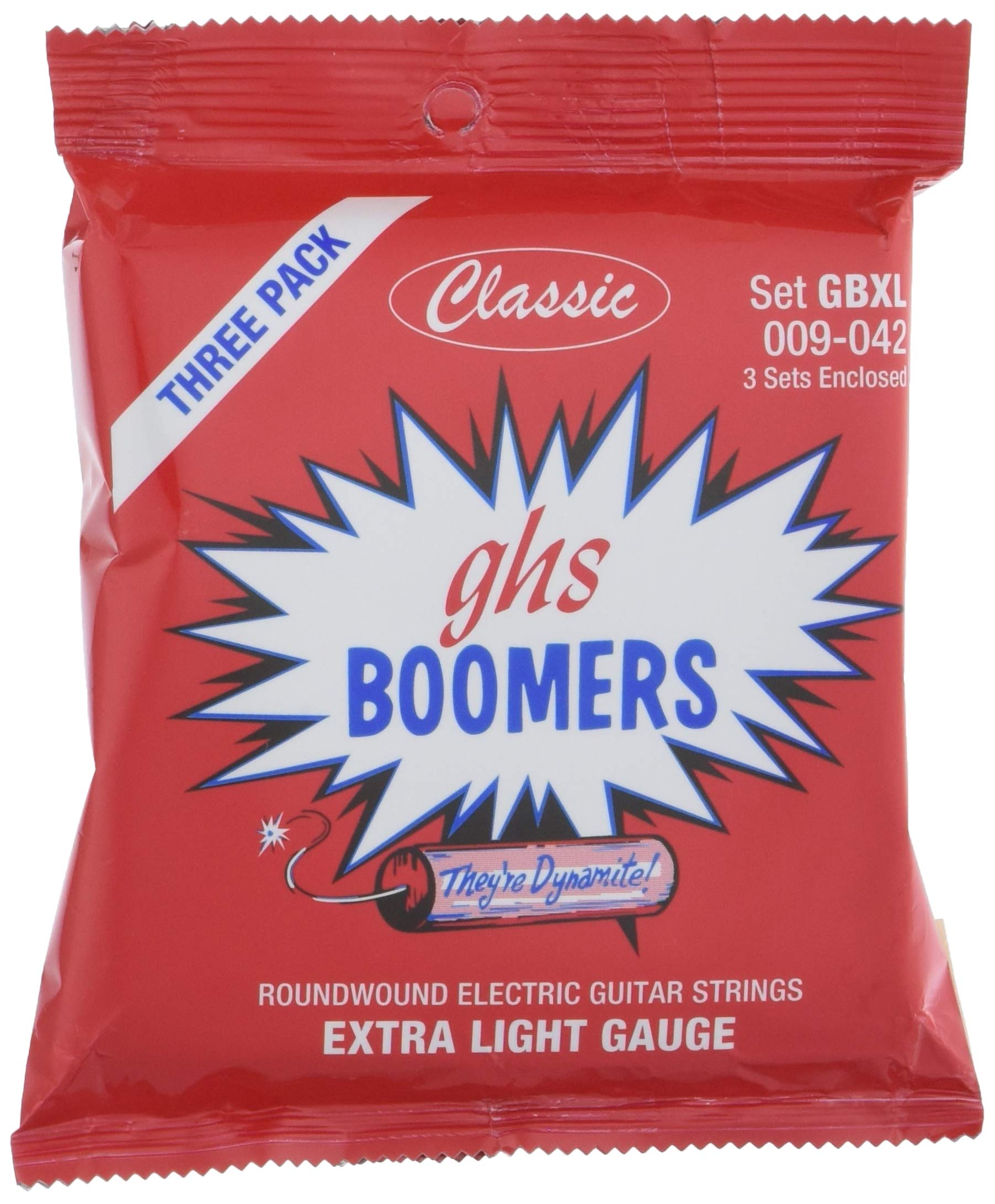 GHS GBXL Boomer 3-Pack Electric Guitar Strings - Black Nickel Wound for Heavy Gauge Rock & Metal - Perfect for Live Performances & Studio Recording