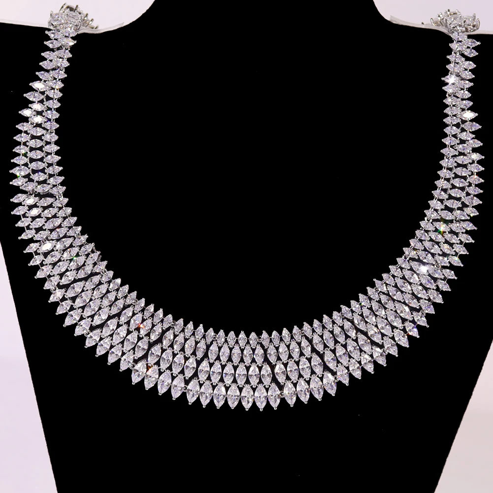 Luxury Choker Betrothal Jewelry Set - Elegant Big Necklace for Brides, Wedding & Evening Dresses | Perfect for Bridal Shower, Engagement Party & Formal Events
