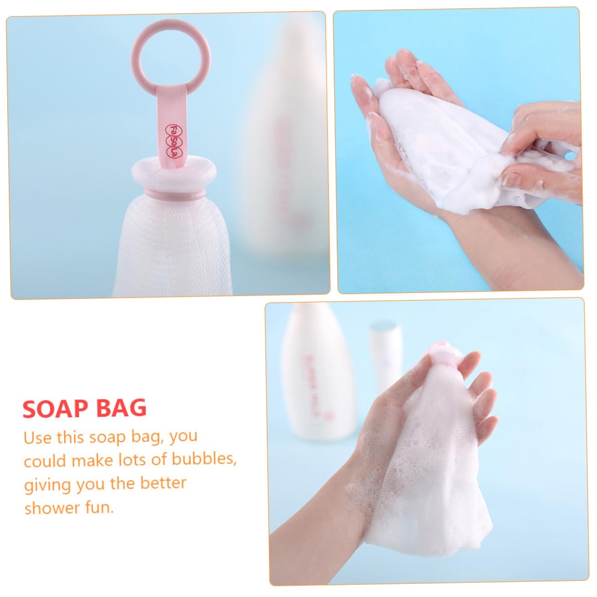 Angoily Soap Bar Bubble Maker - 4 Pack Skin Care Scrubber & Soap Saver with Hydrating Pouch | Gentle Exfoliating Face Scrubber & Soap Holder for Shower, Bath & Spa | White PP Foam Kit & Cleaning Towel Sponge