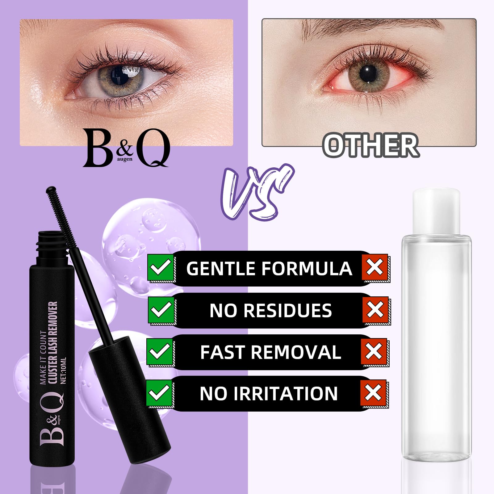 Cluster Lash Remover 10ml - Professional Eyelash Adhesive & Bond Remover for Cluster Lashes | Safe & Gentle Lash Glue Dissolver | Perfect for Salon & Home Use