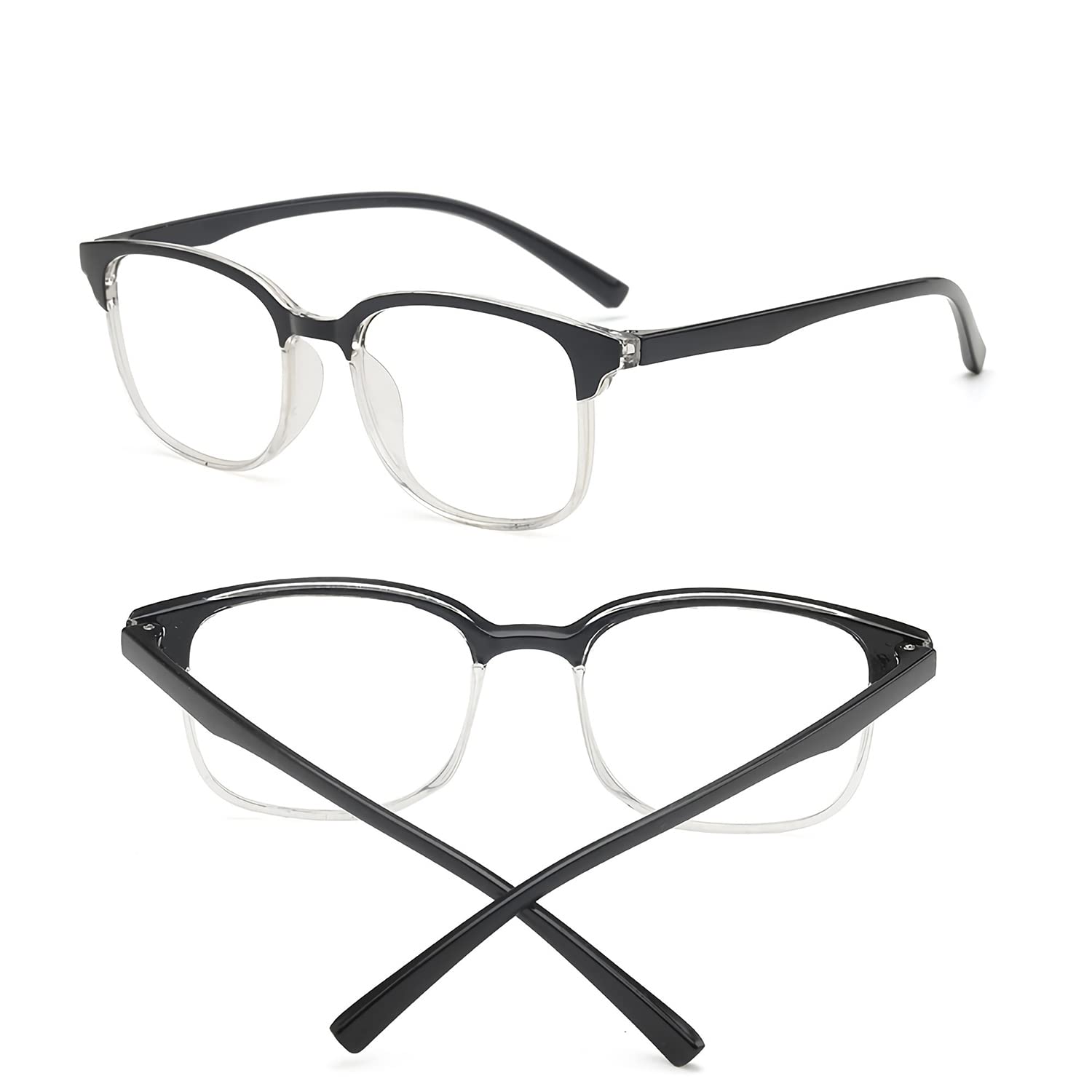 2 Pack Blue Light Blocking Reading Glasses - Half Frame Anti UV Glare Filter Eyewear for Women & Men | Lightweight Computer Glasses for Office Work, Gaming & Screen Time