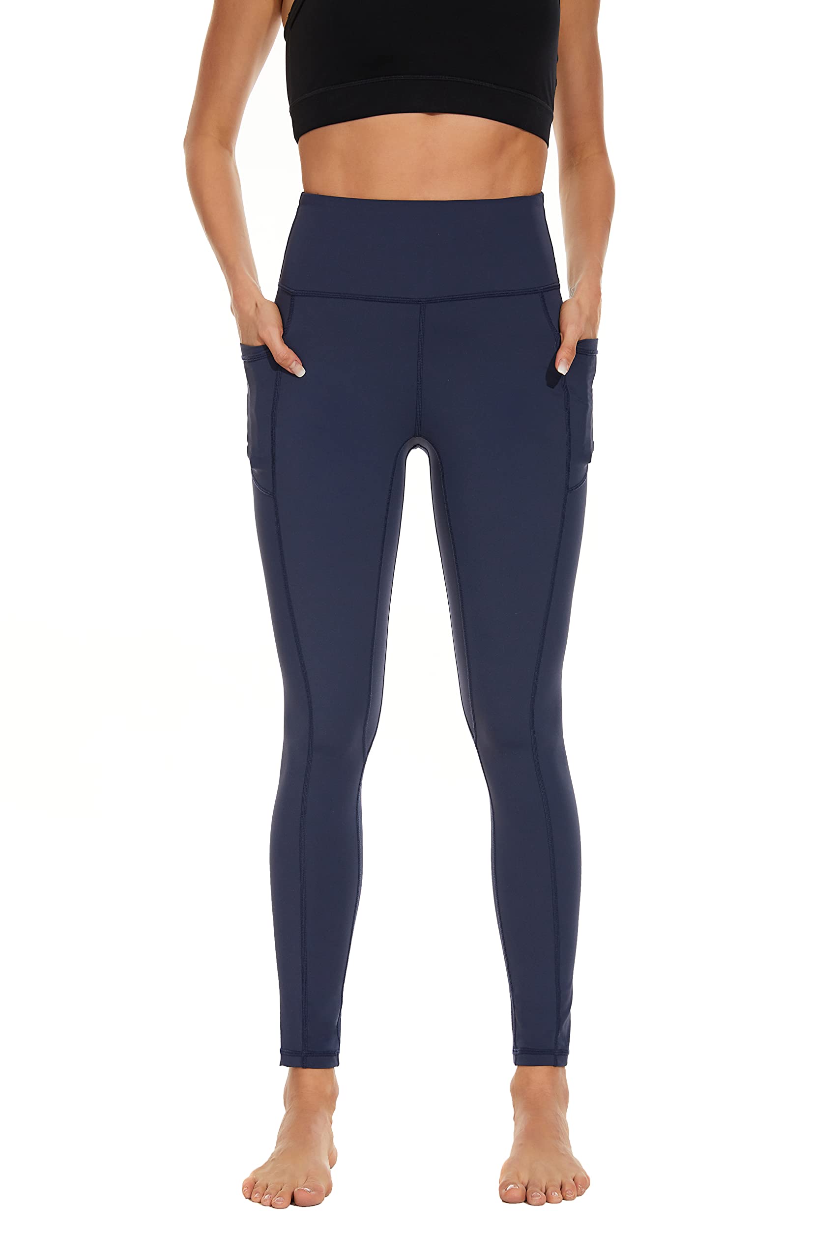 CCKO High Waisted Yoga Pants for Women with Pockets - Stretchy Workout Leggings with Tummy Control - Perfect for Gym, Running & Everyday Wear