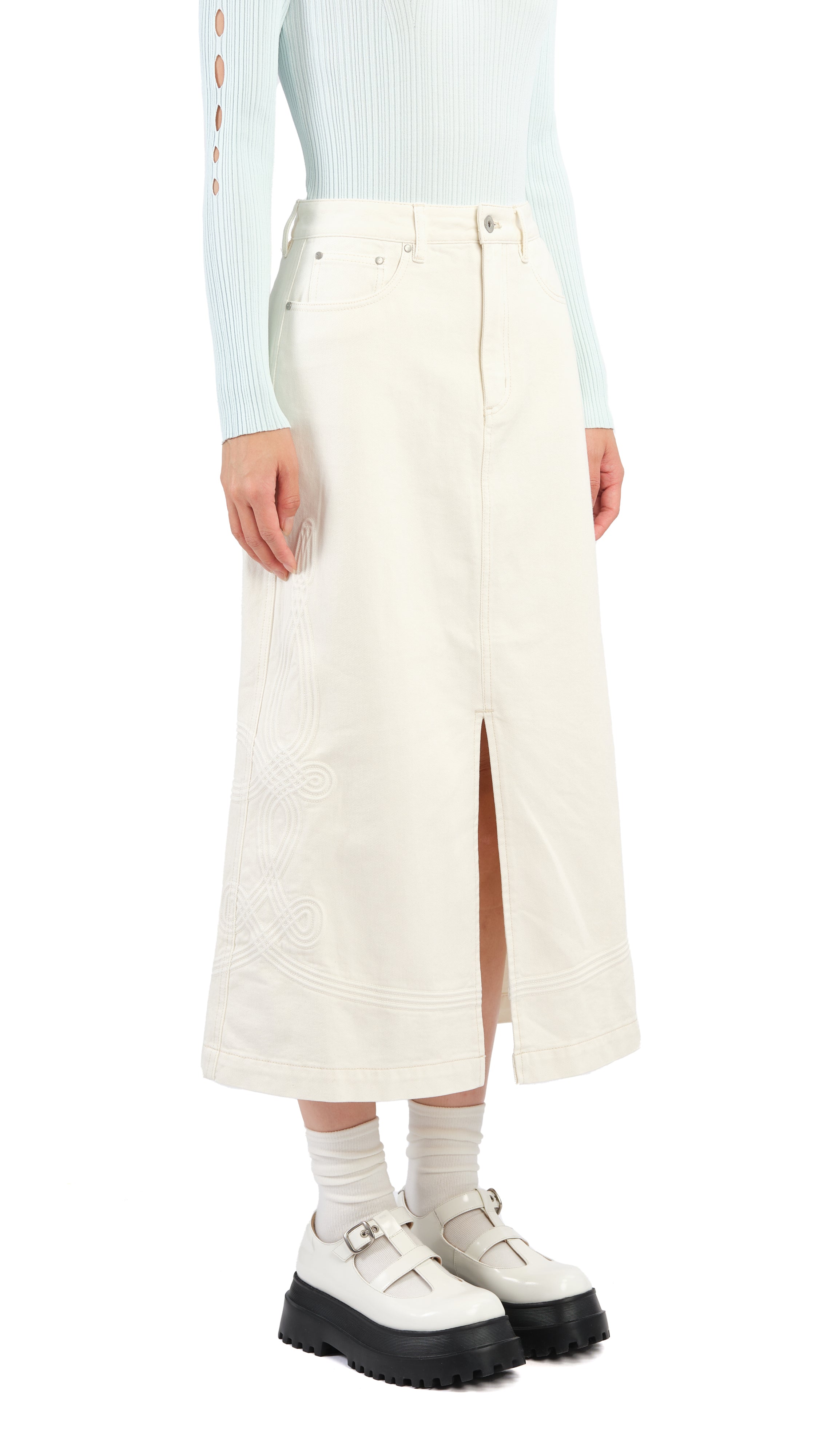 Stylish Corded Braiding Pencil Skirt for Women - Elegant Bodycon Office Work Dress for Business, Party & Formal Occasions