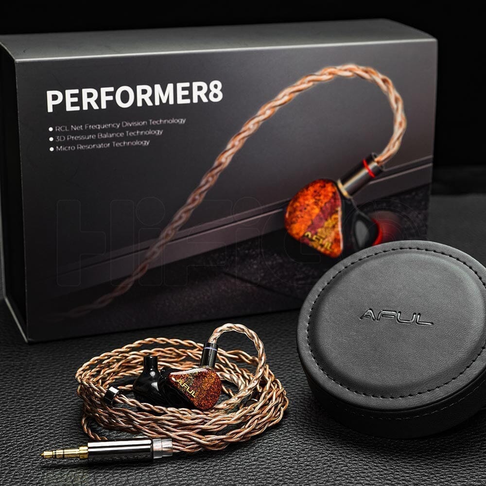 AFUL Performer8 Hybrid IEMs - 1 Dynamic Driver + 7 Balanced Armature Earphones for Audiophiles | Perfect for Music Lovers, Studio Monitoring & Gaming